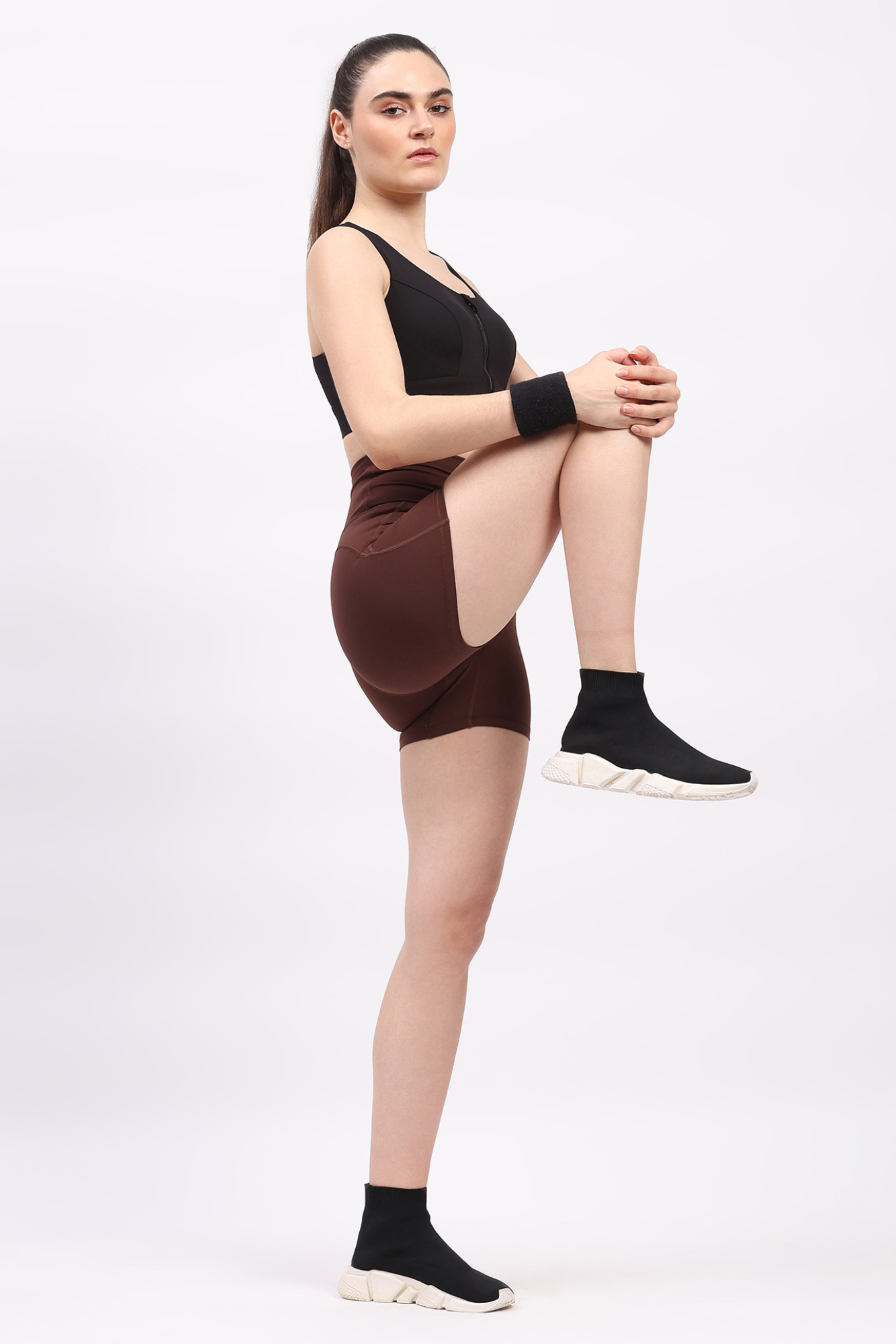 Coffee Ultra Stretchable Seamless Shorts