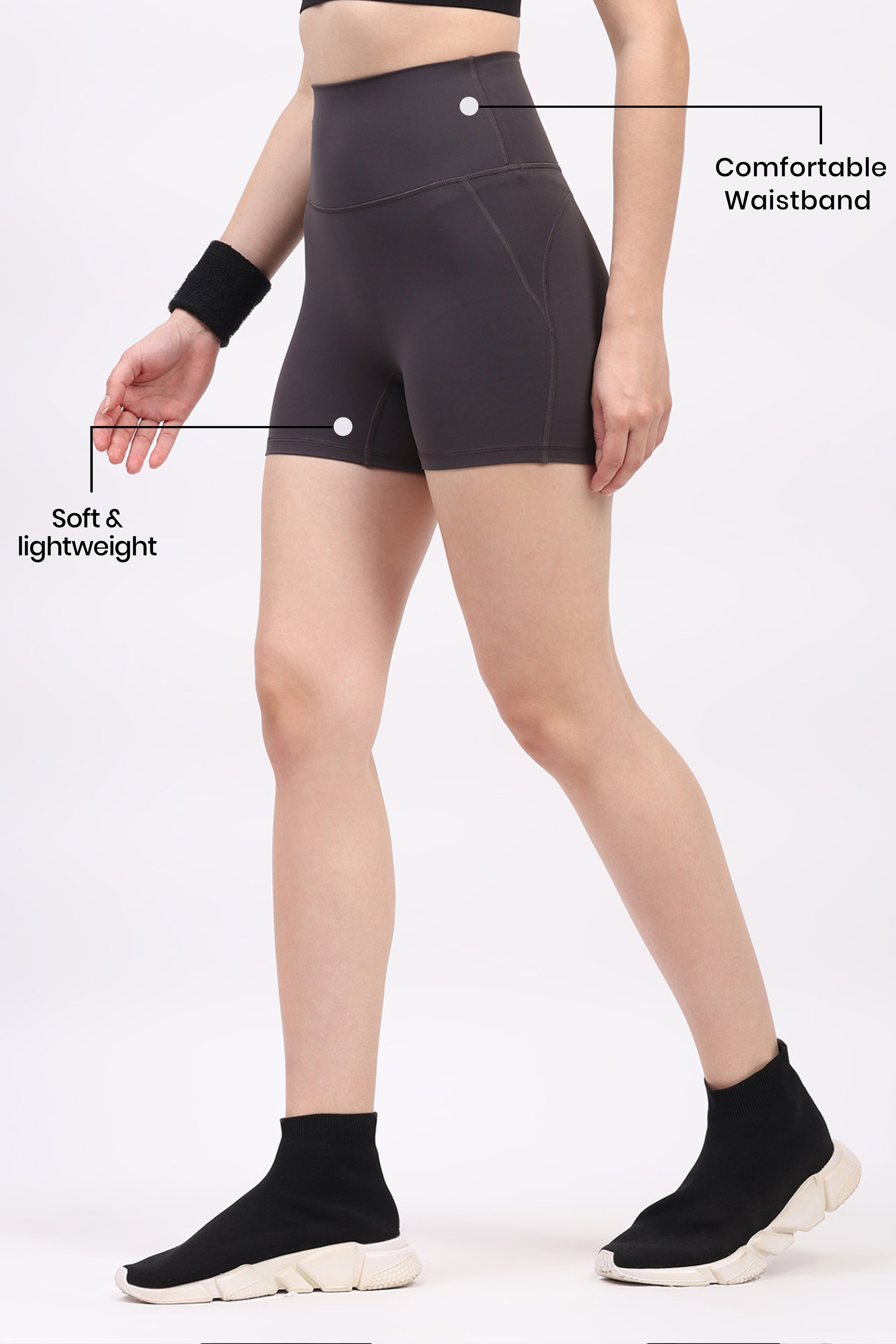 Dark Grey Ultra Stretchable Seamless Shorts