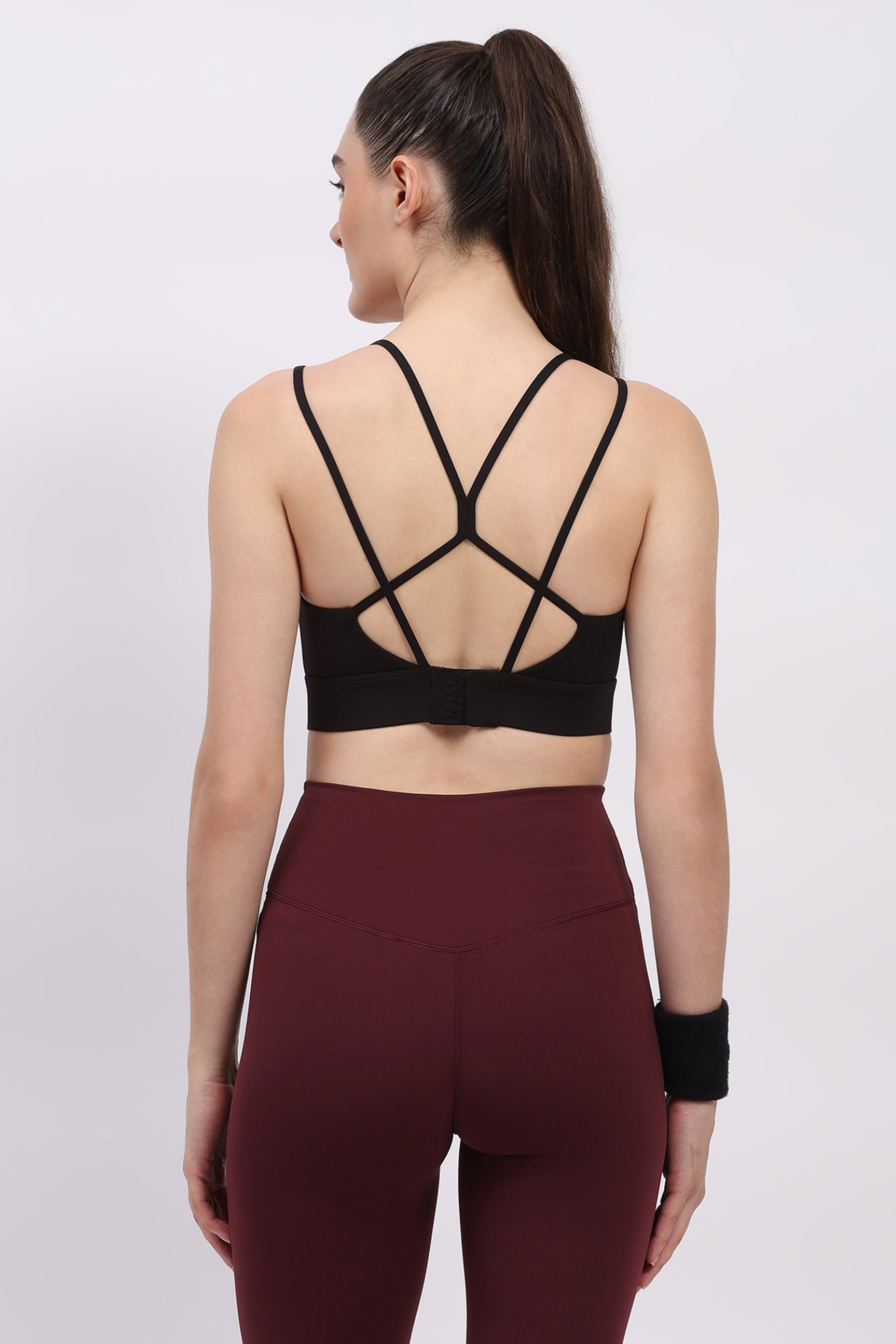 Black Criss-Cross Back Sports Bra
