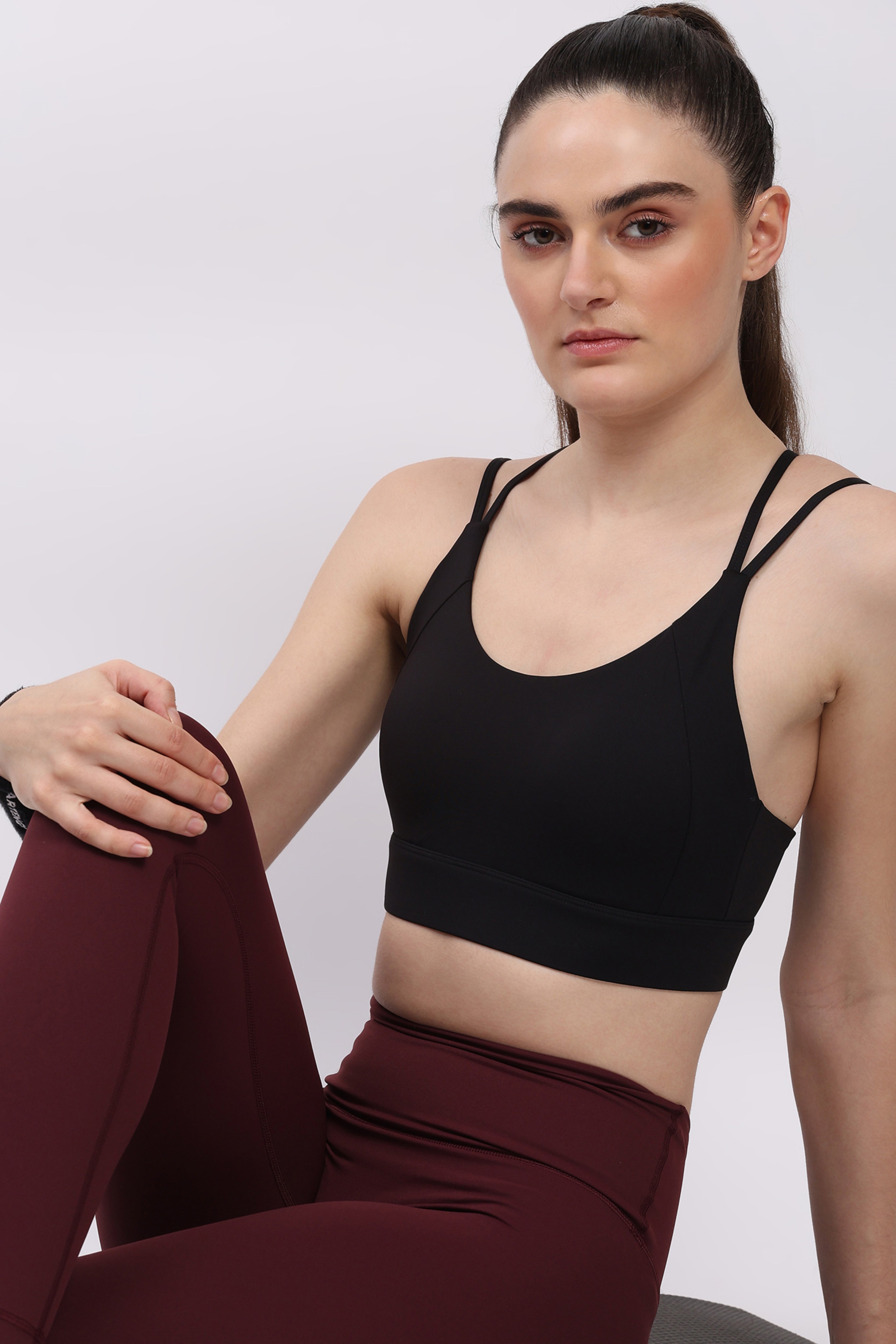 Black Criss-Cross Back Sports Bra