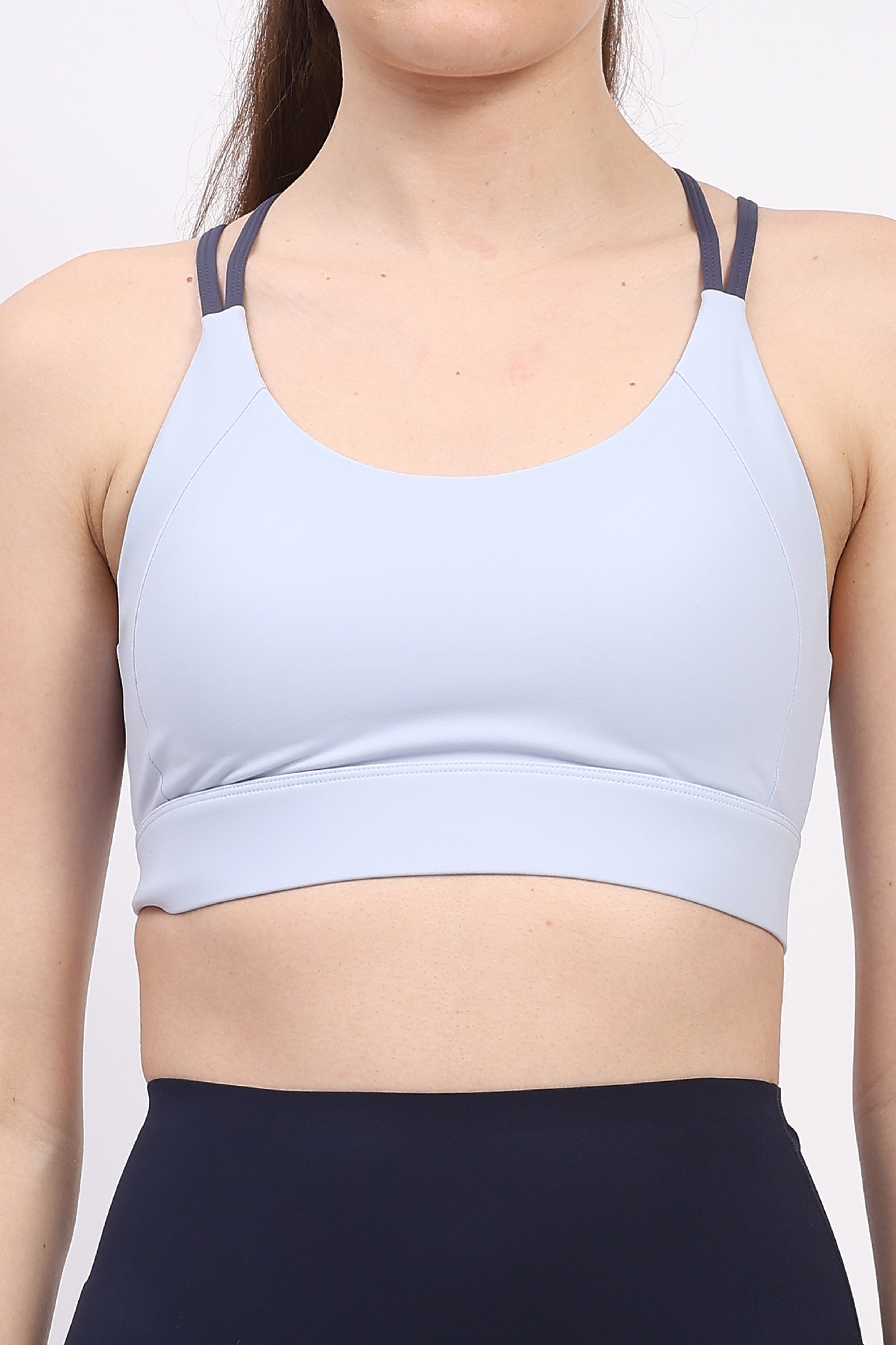 Sky Blue Criss-Cross Back Sports Bra