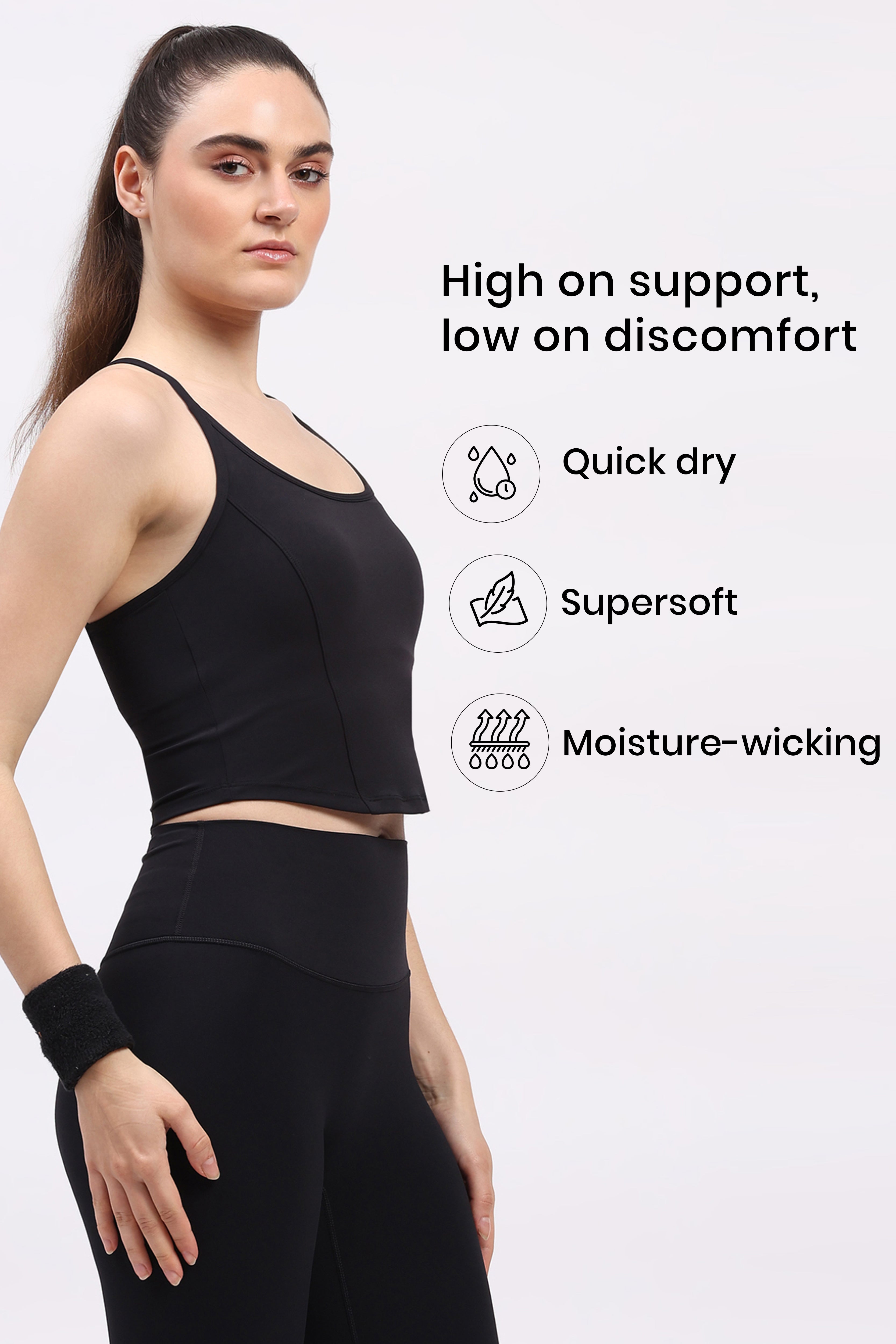 Black Power Fit Sports Top