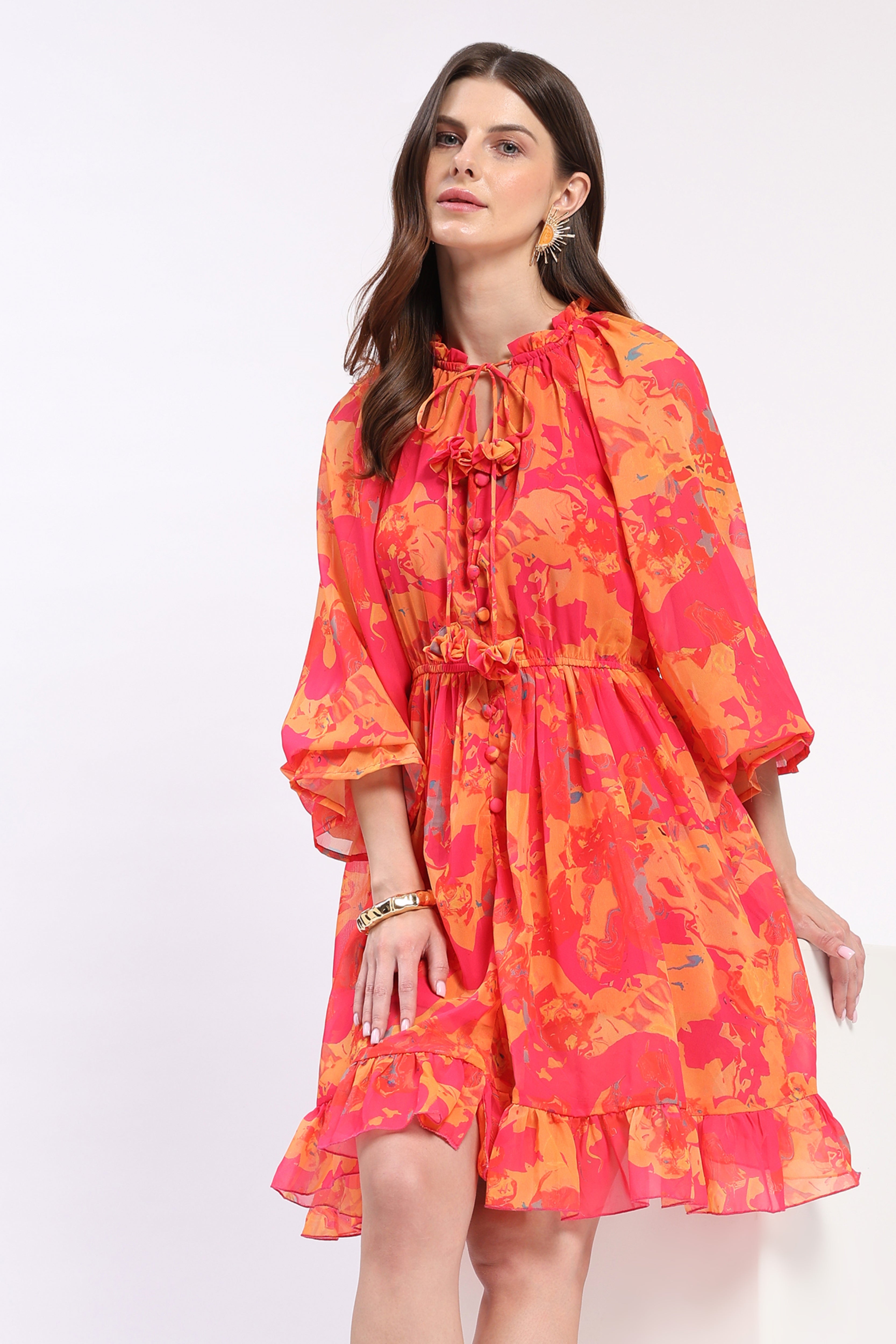 Vibrant Multi Printed Dress