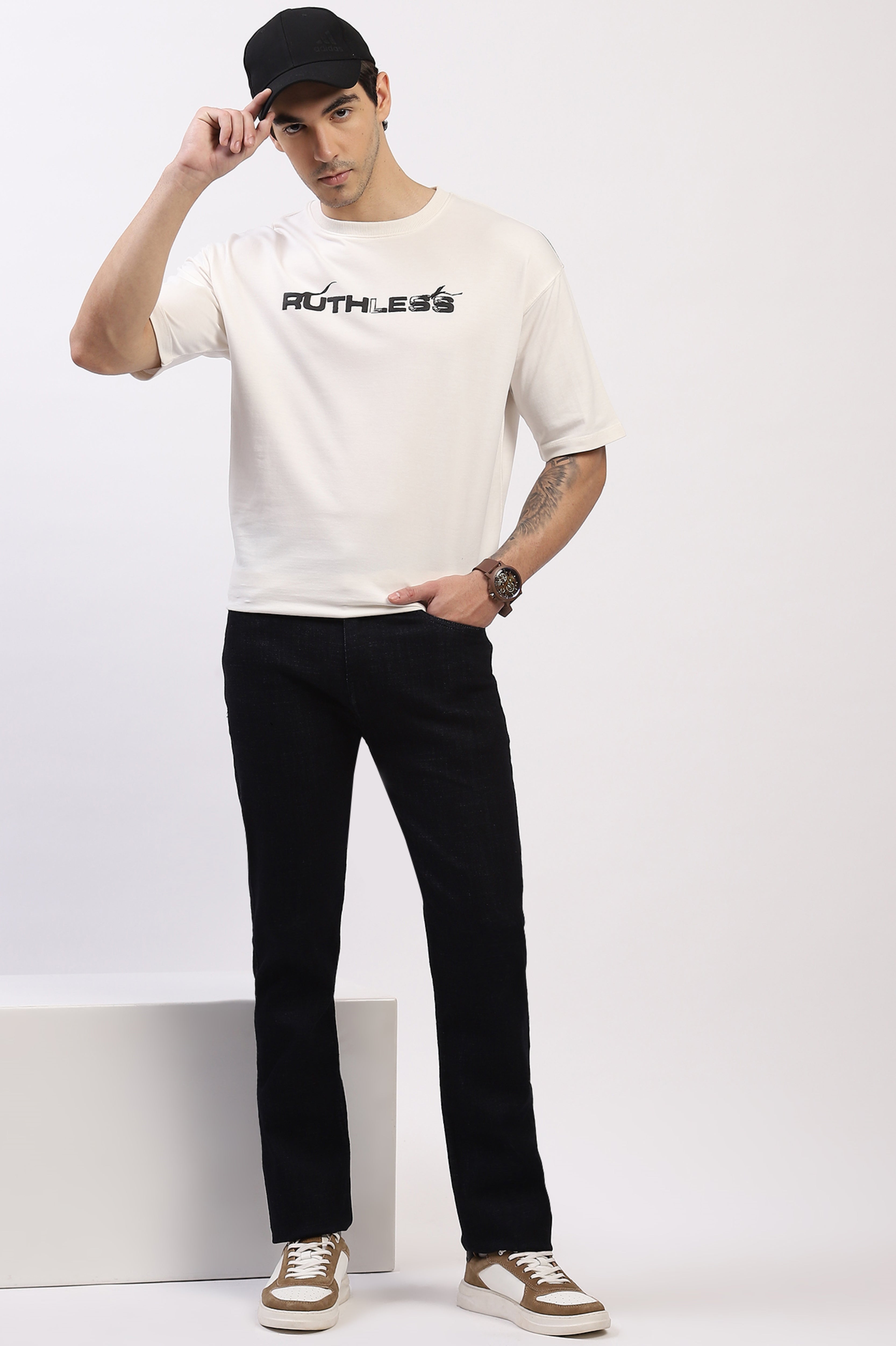 Classic Navy Blue Straight Fit Jeans