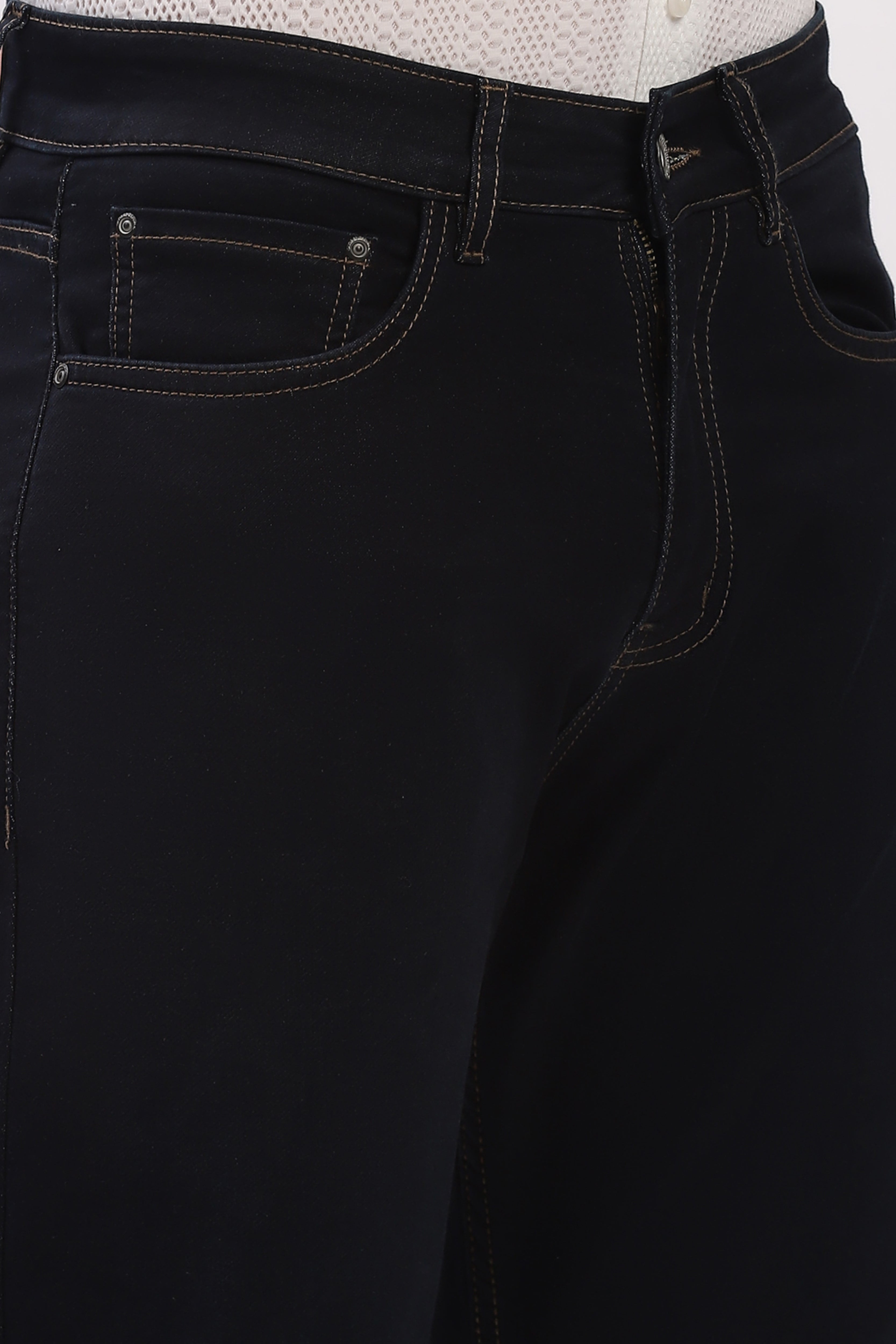 Classic Navy Straight Fit Stretch Jeans