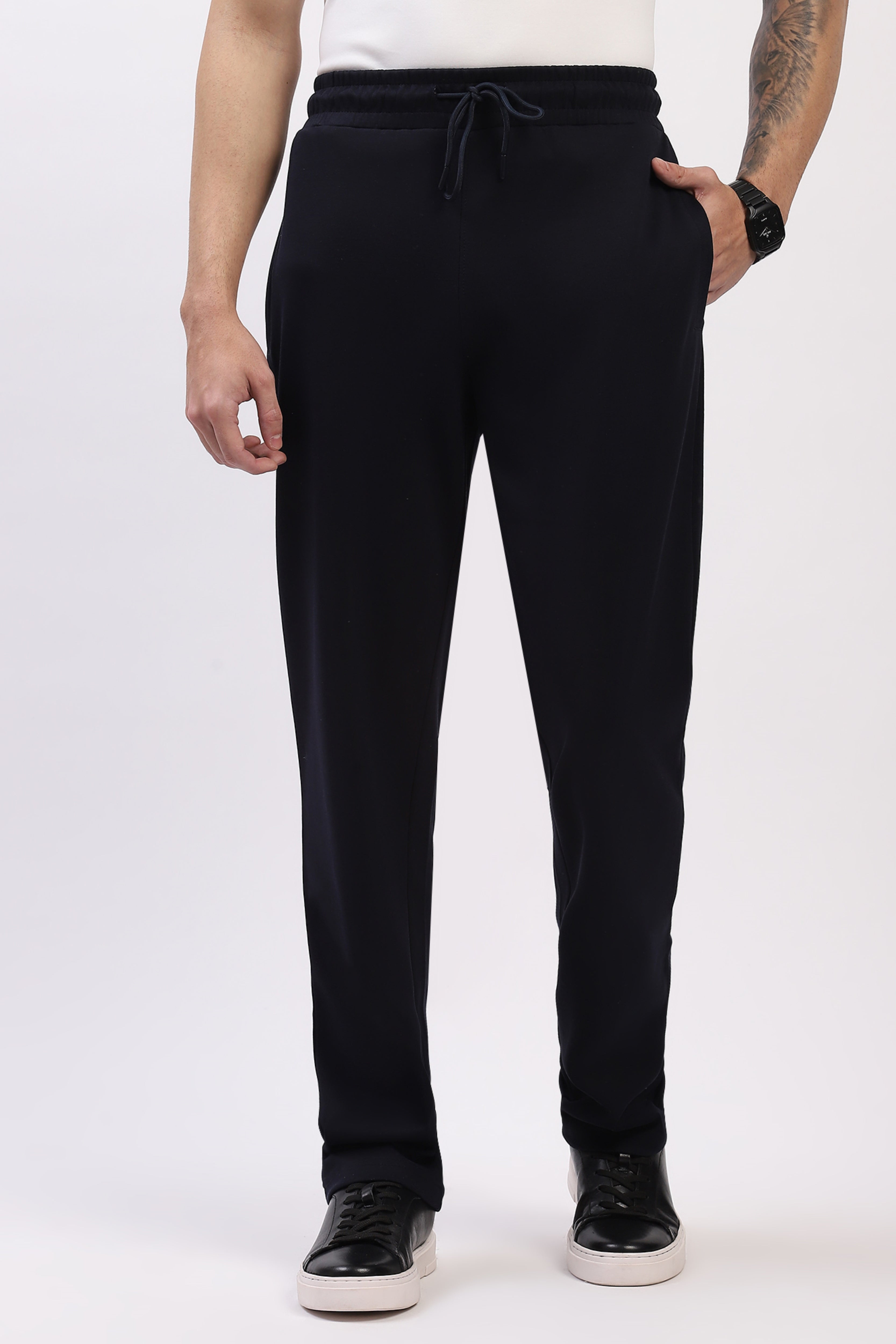 Navy Straight Fit Cotton Lower