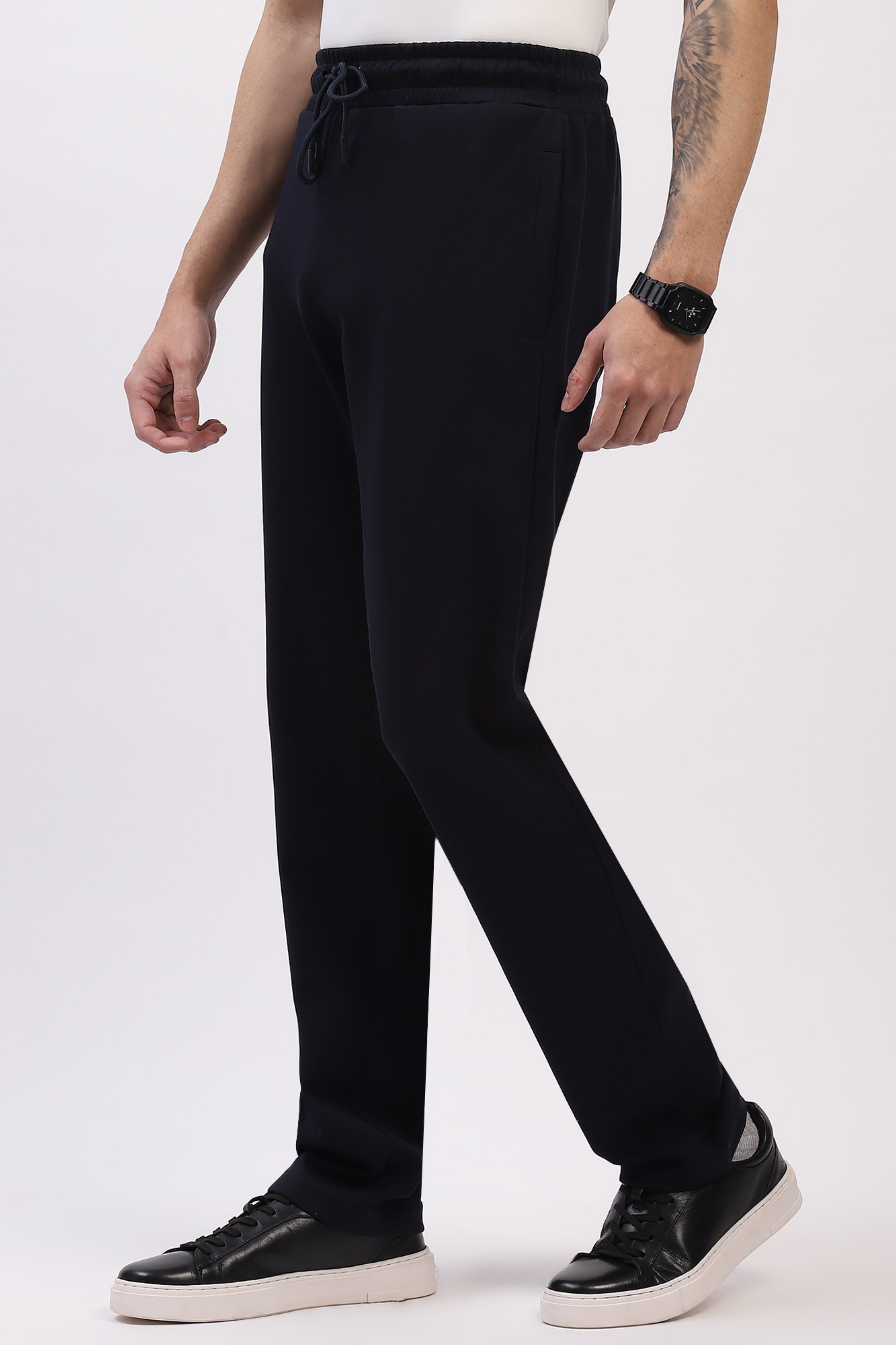 Navy Straight Fit Cotton Lower