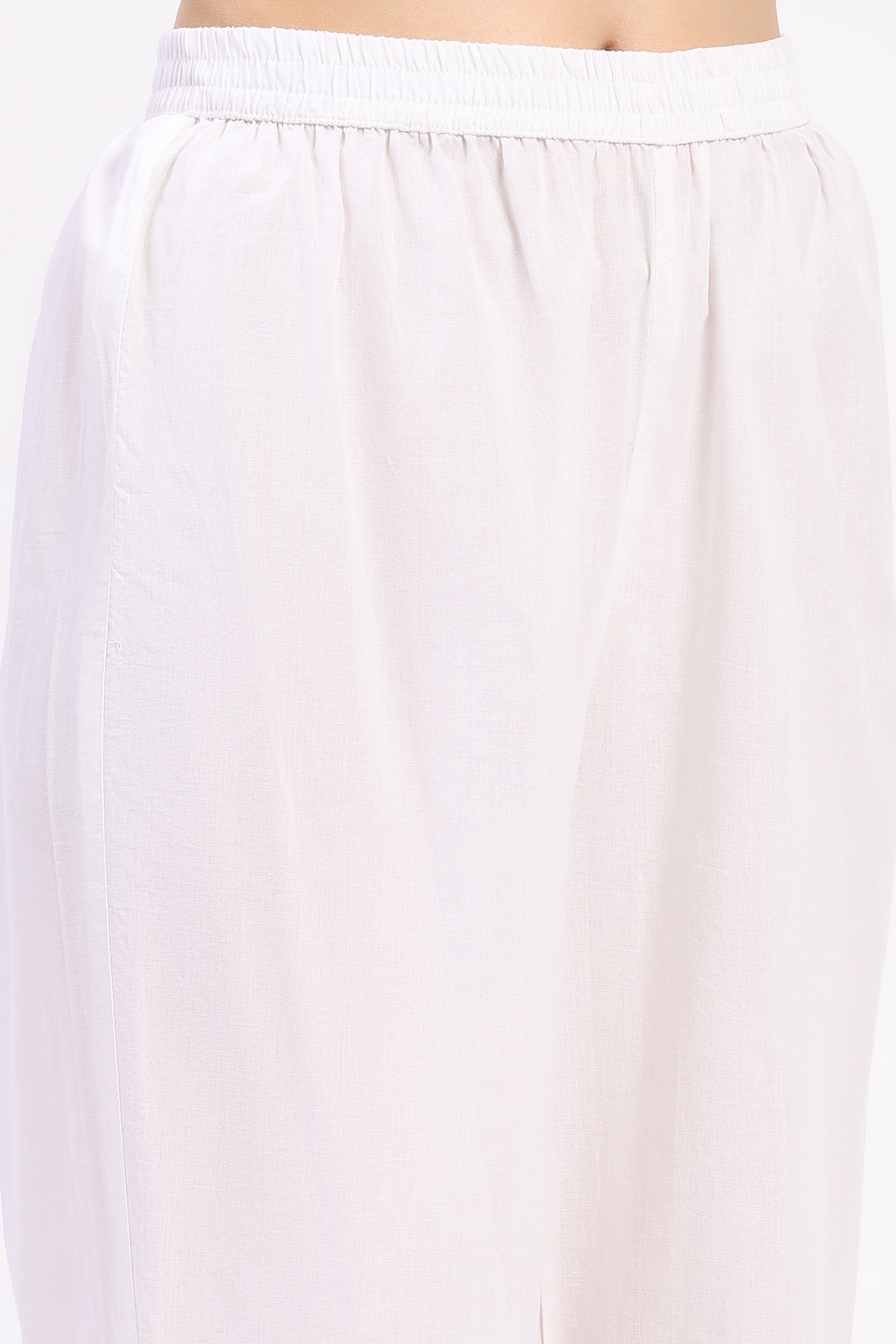 Elegant Summer White Floral Suit Set