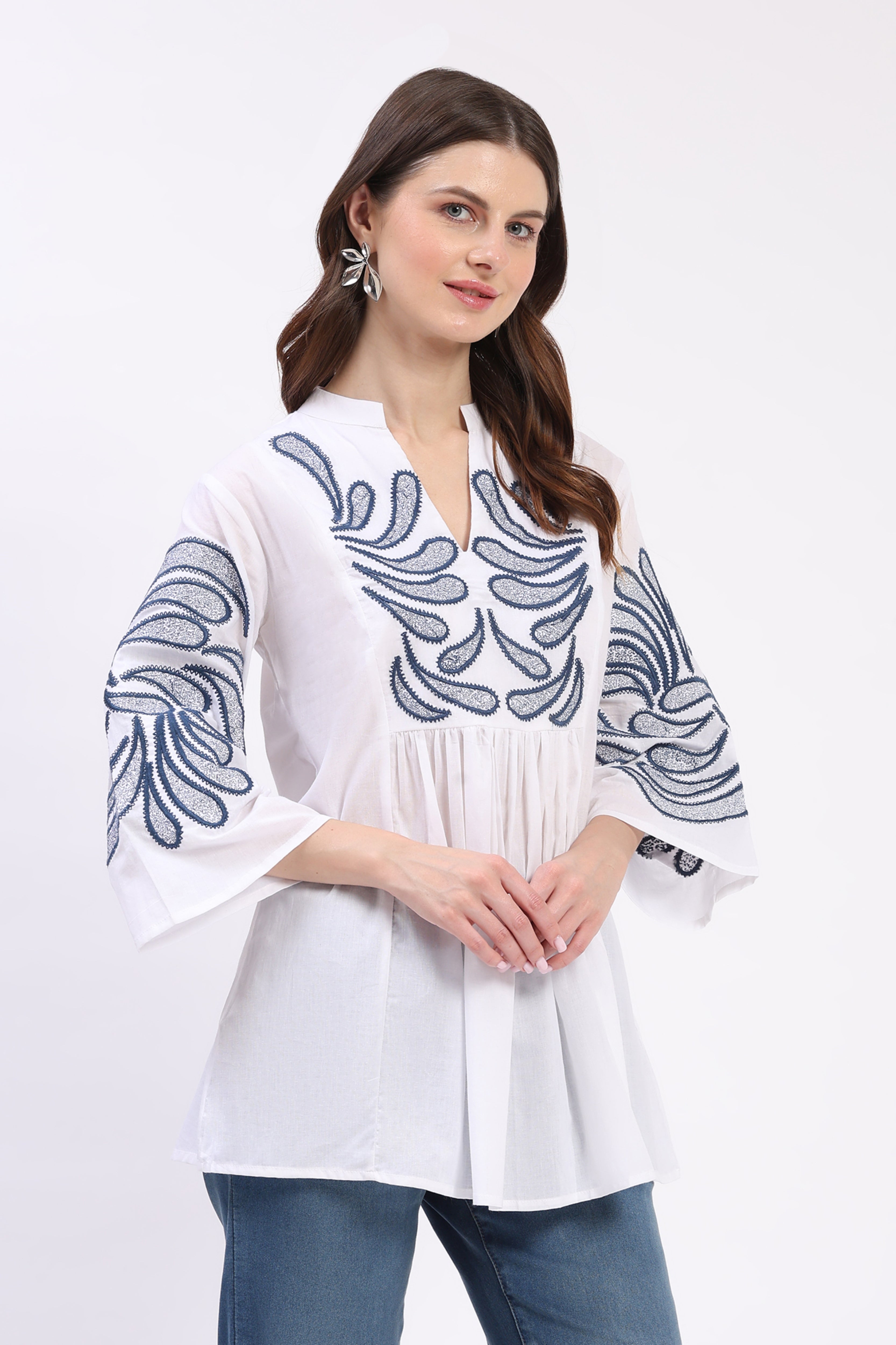 White Embroidered Ethnic Tunic