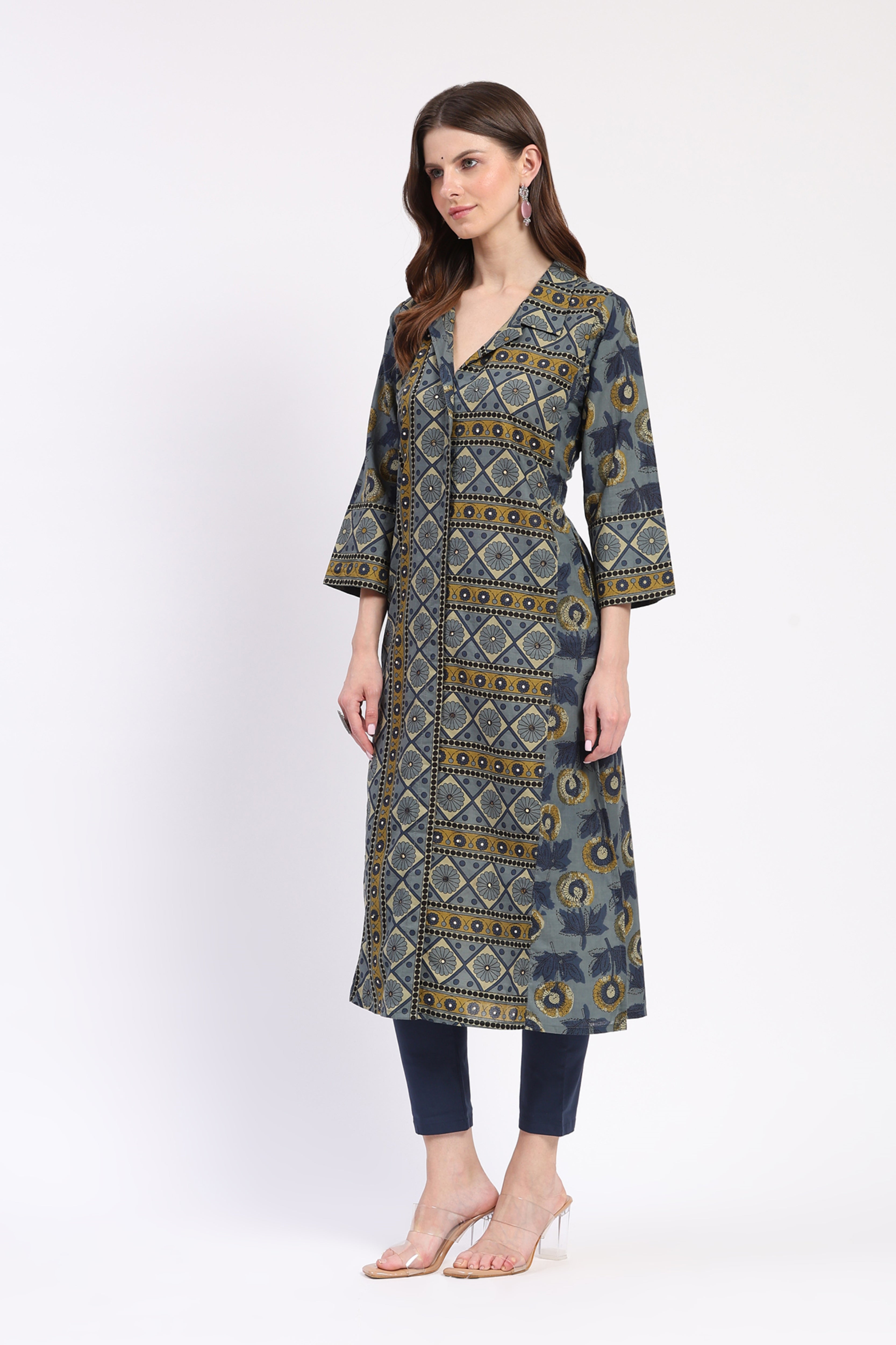 Multi Mirror Work Cotton Kurta
