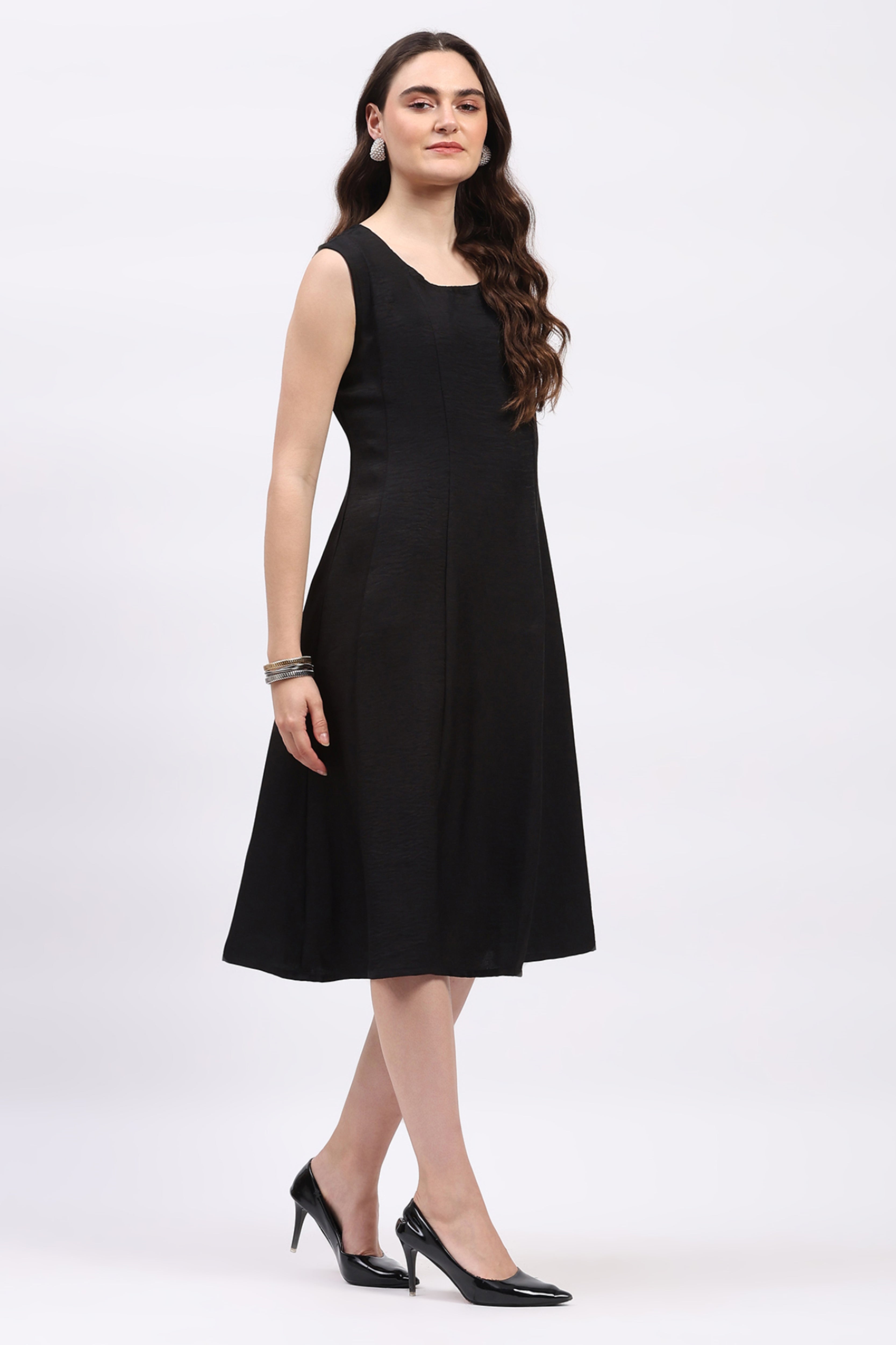 Black Embroidered Kurta with Shrug Set