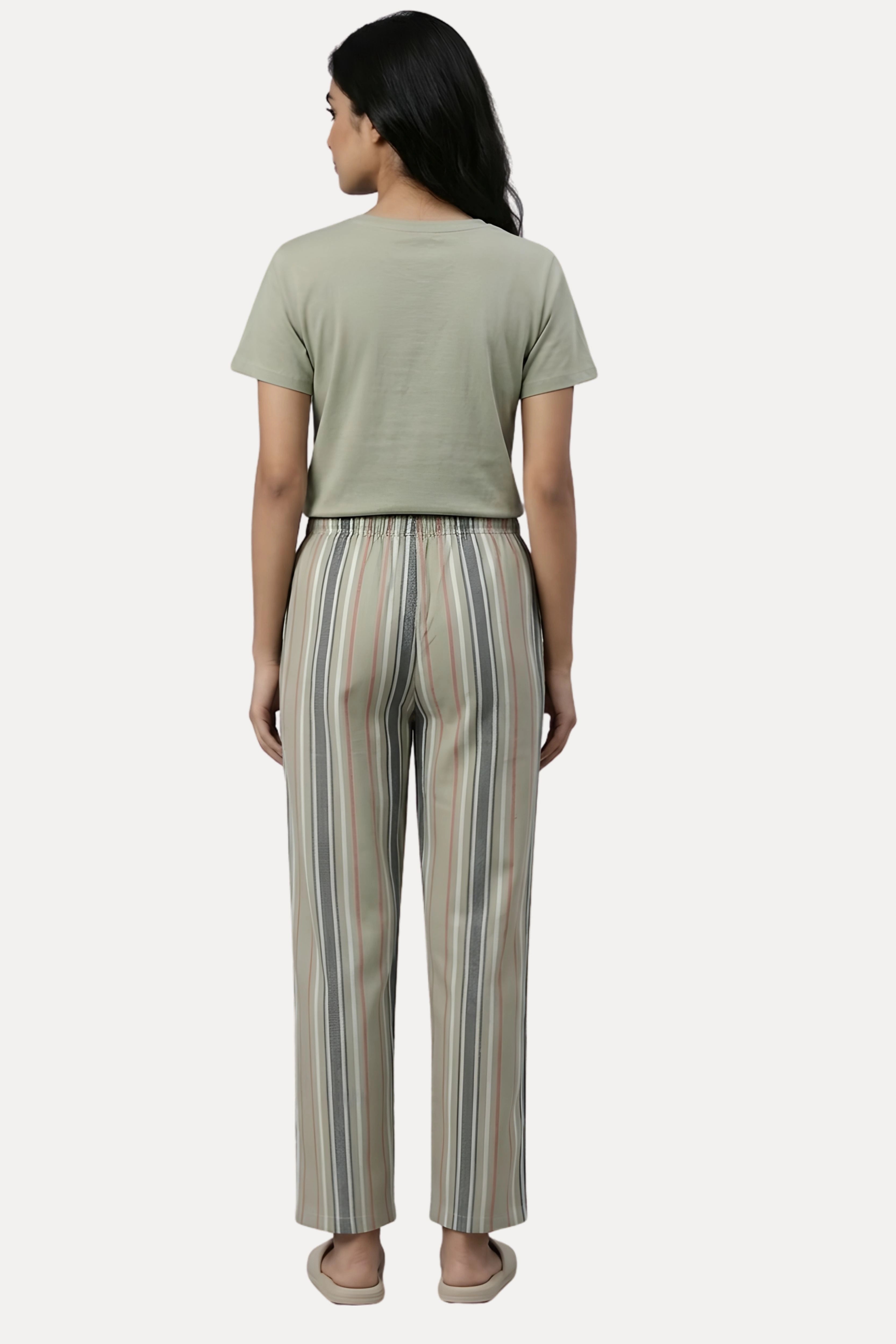 Pista Green Cotton Night Suit Set