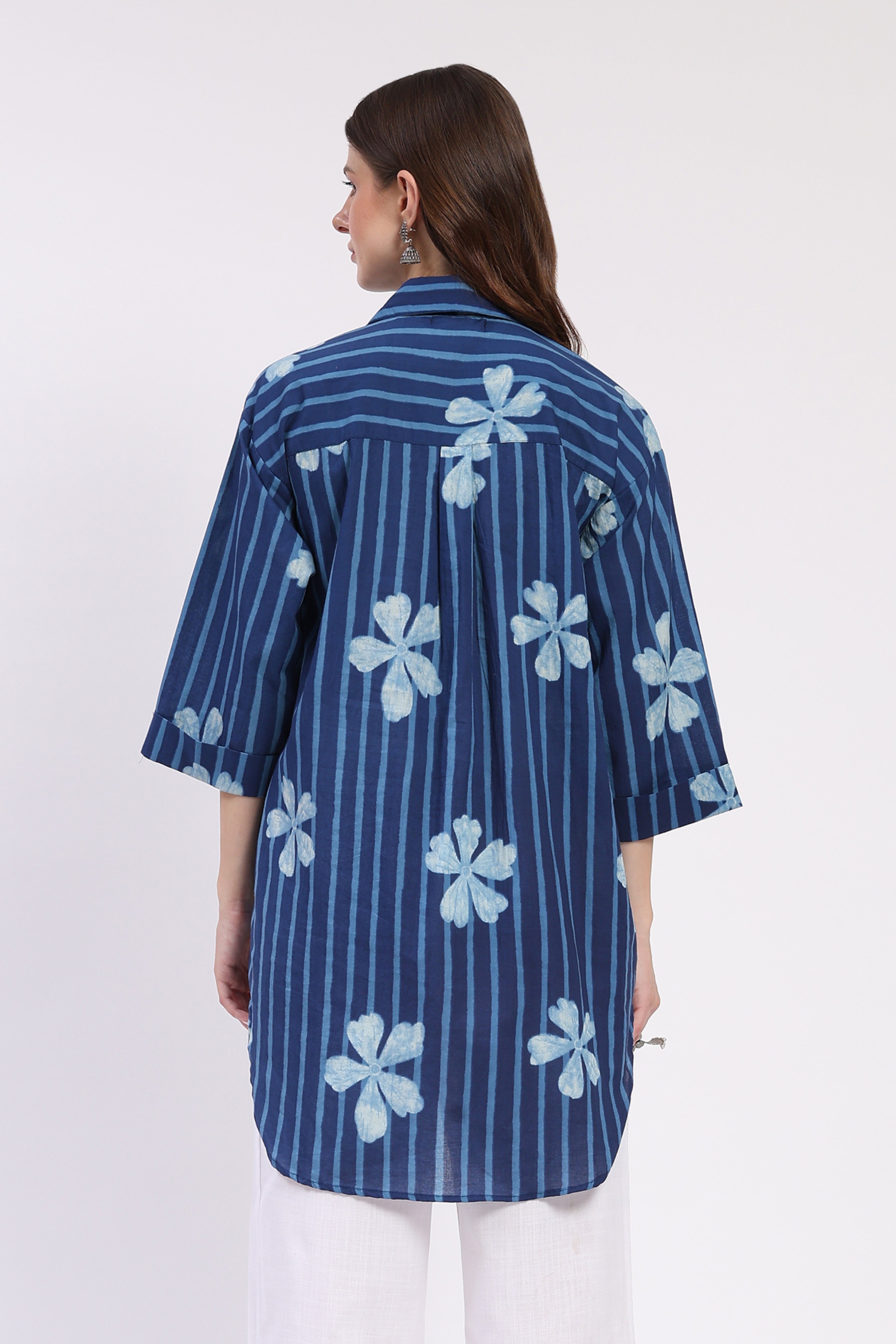 Indigo Embellished High-Low Top