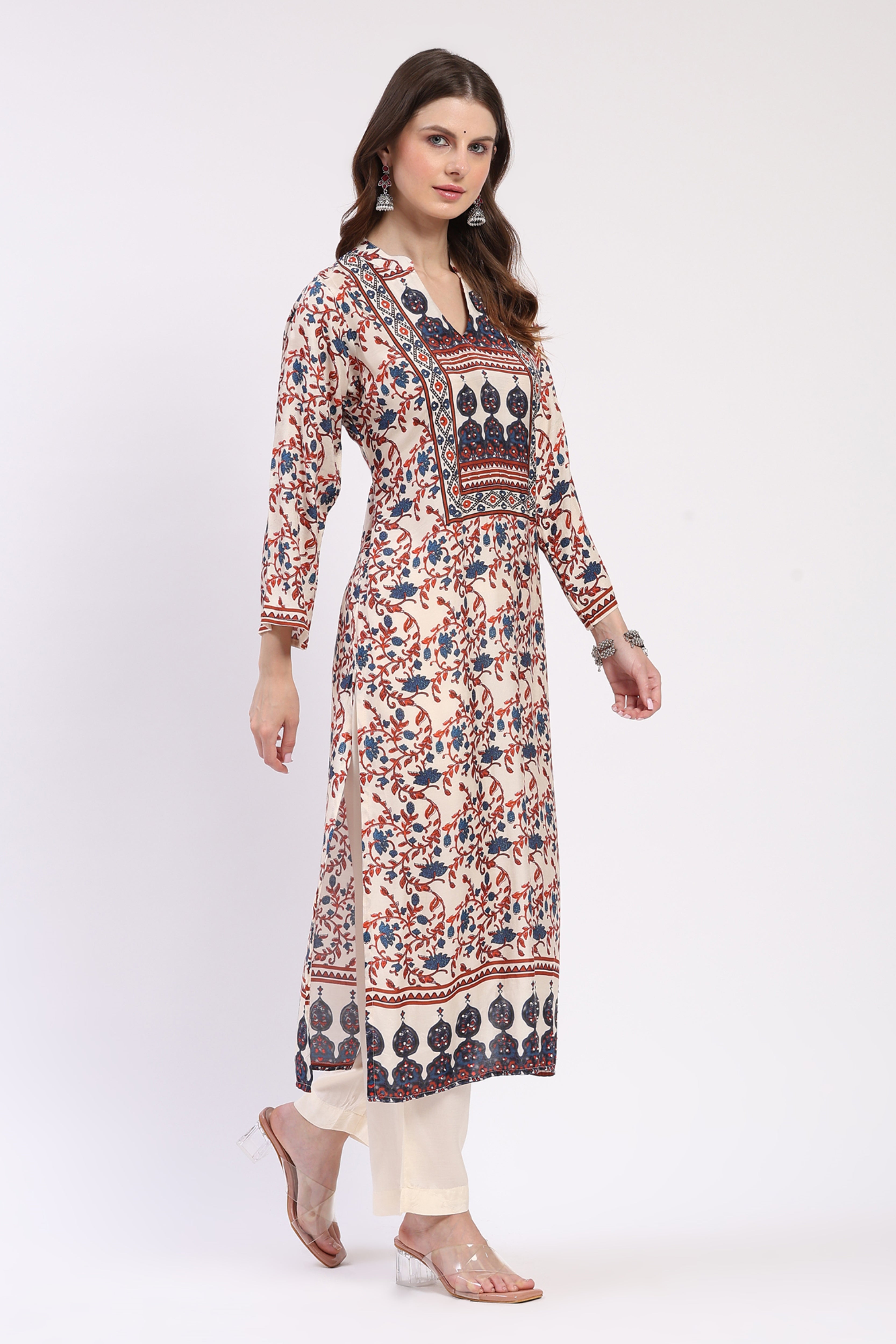 Multi Floral Embellished Suit Set