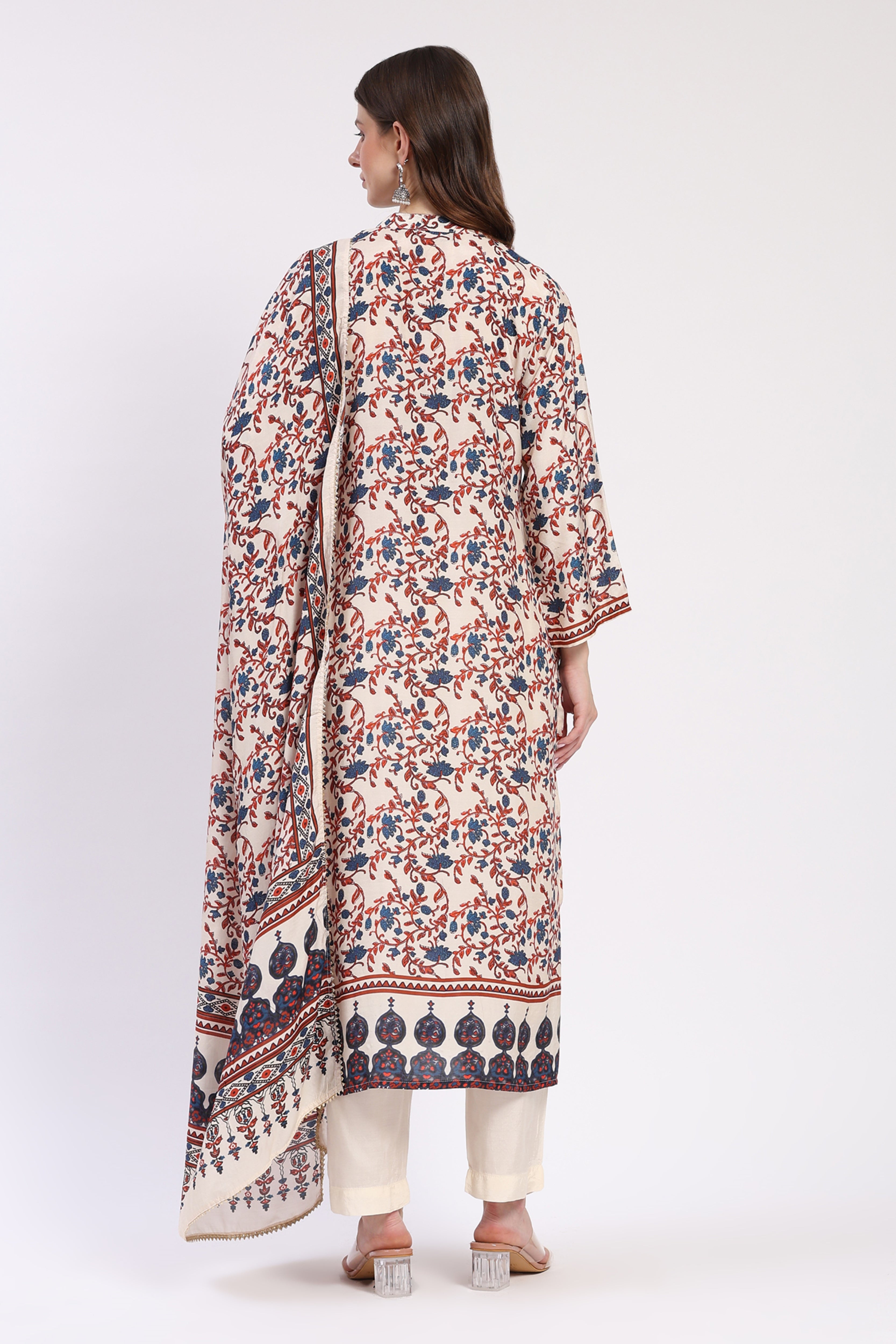 Multi Floral Embellished Suit Set