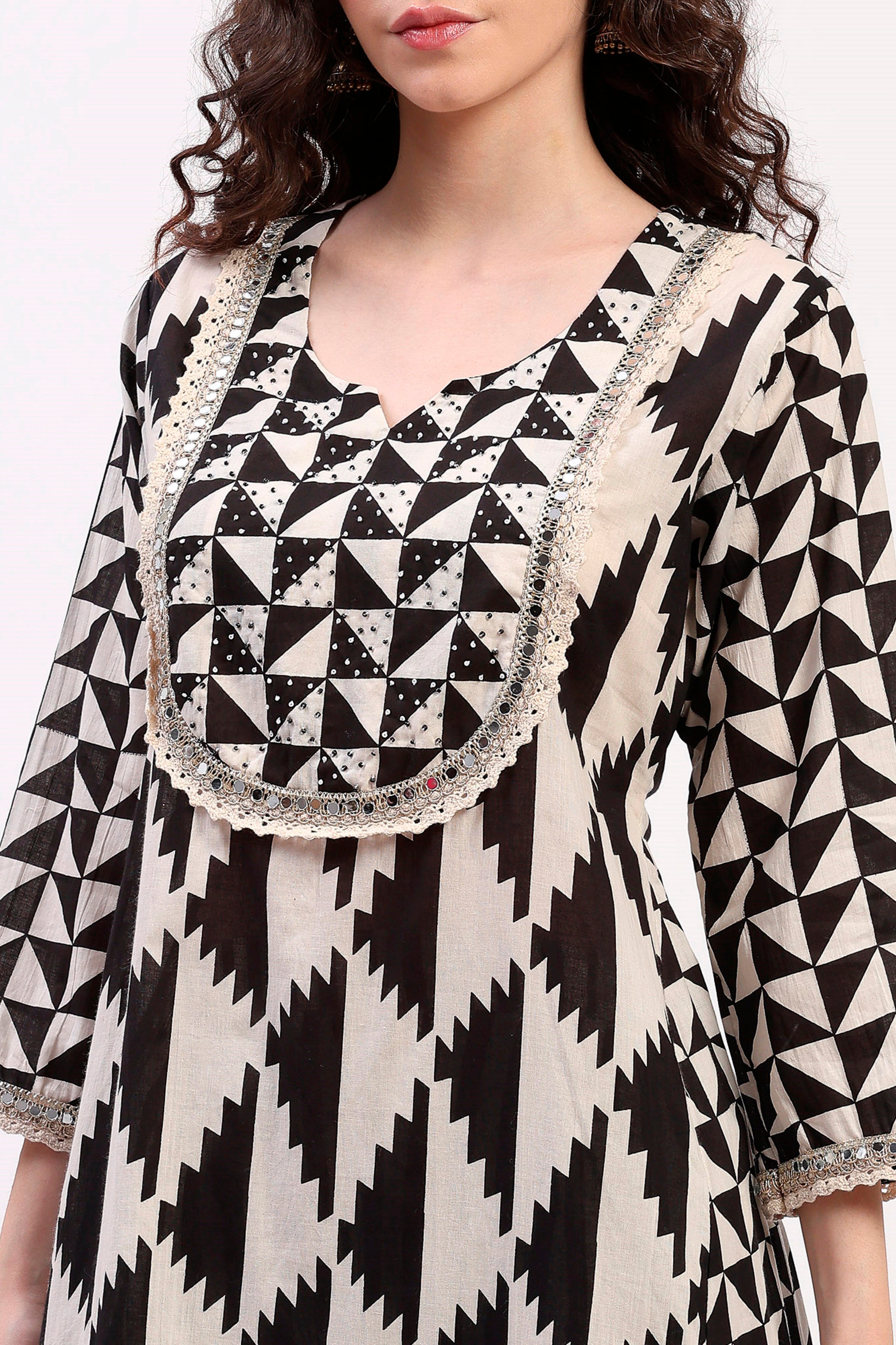 Monochrome Ethnic Suit Set