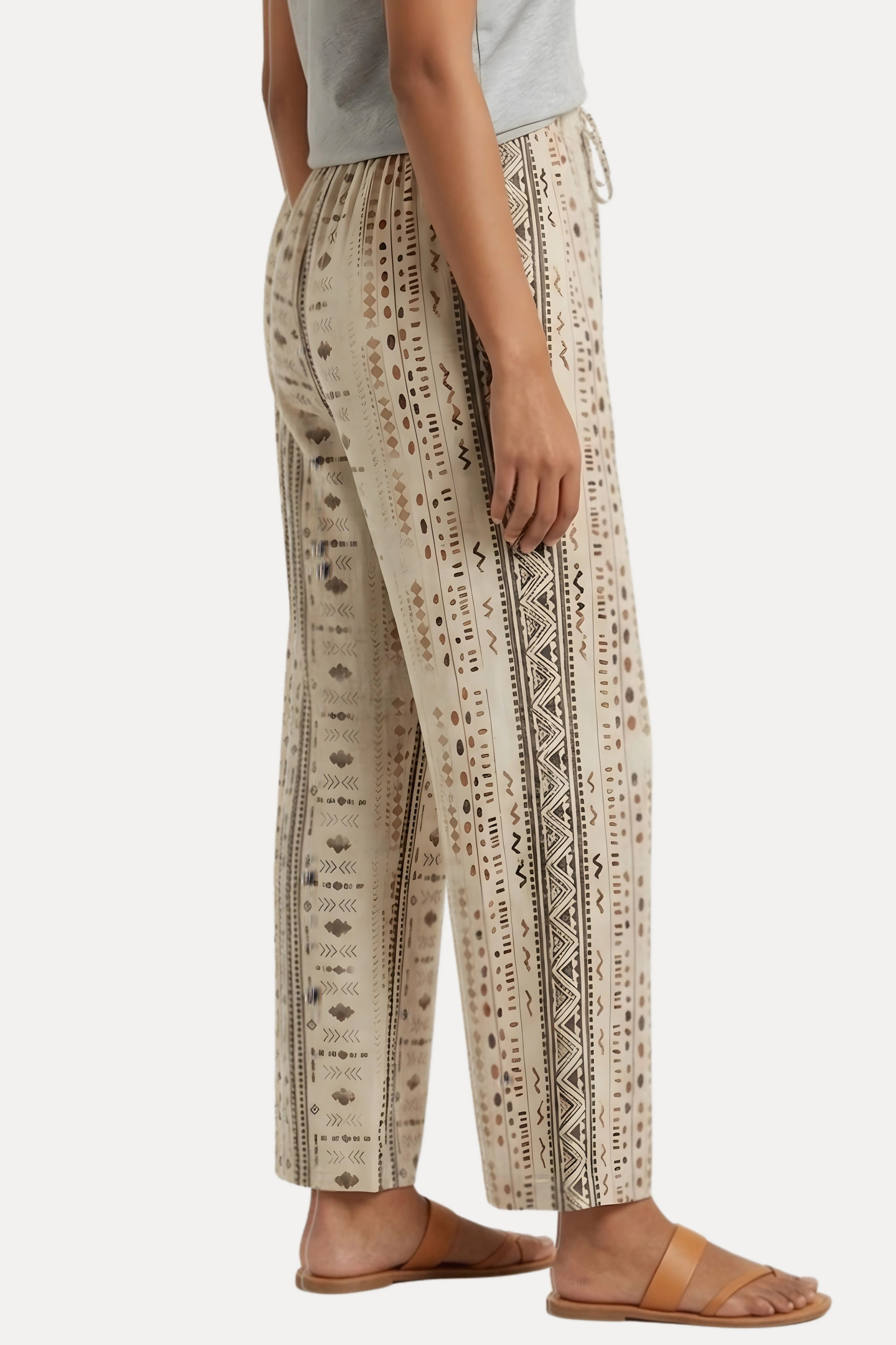 Multicolor Abstract Print Viscose Lower