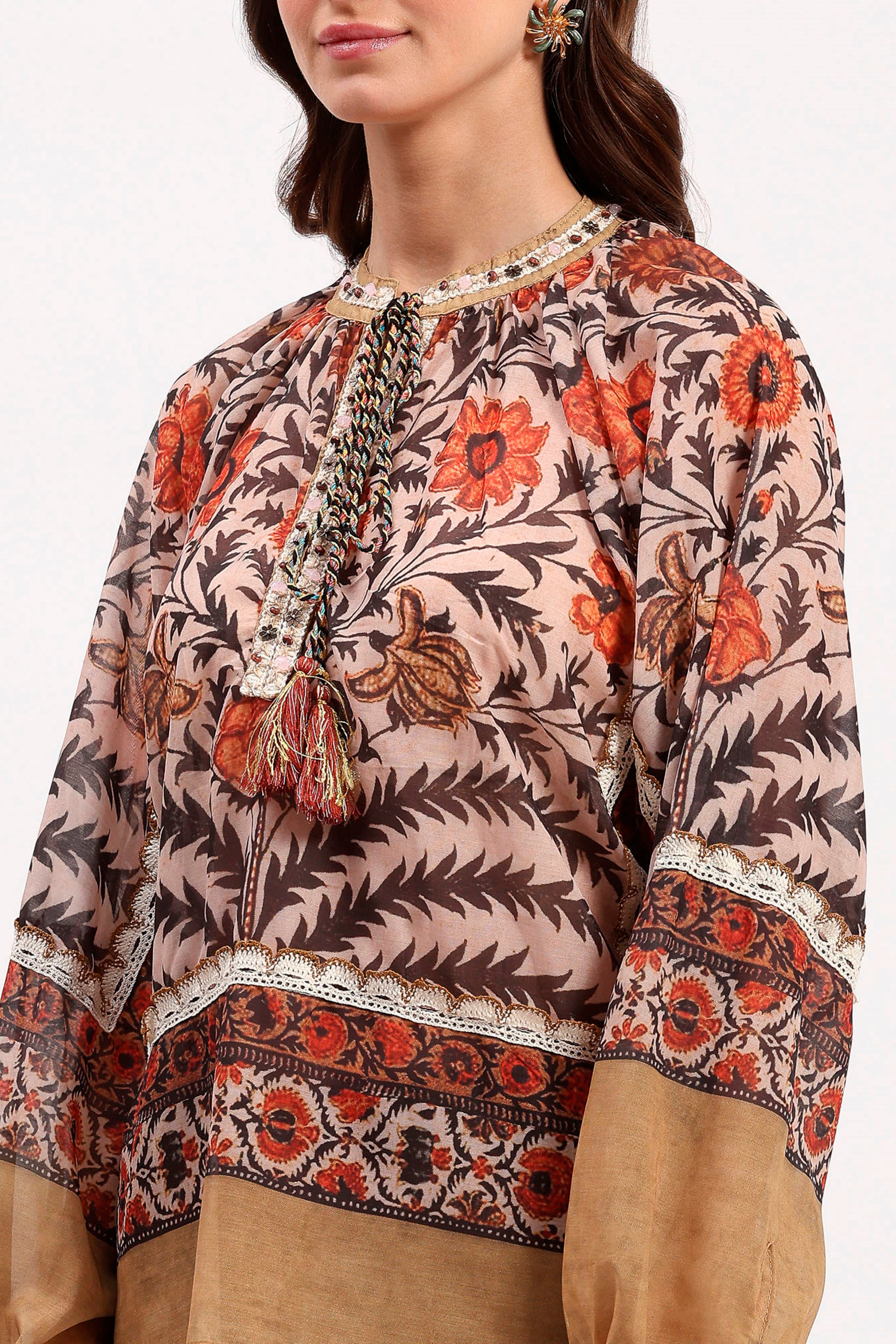 Multicolor Floral Boho Lace Top