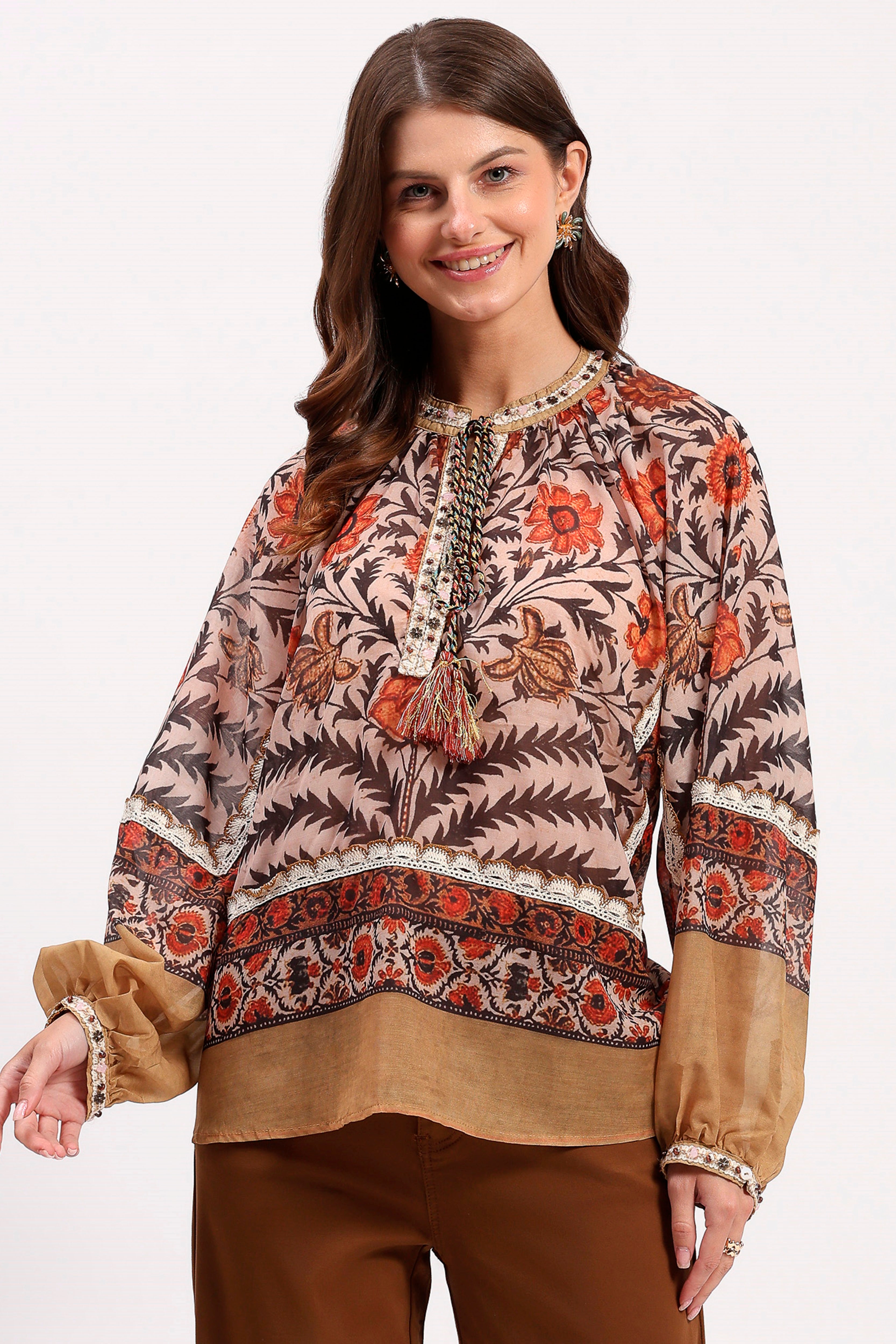 Multicolor Floral Boho Lace Top