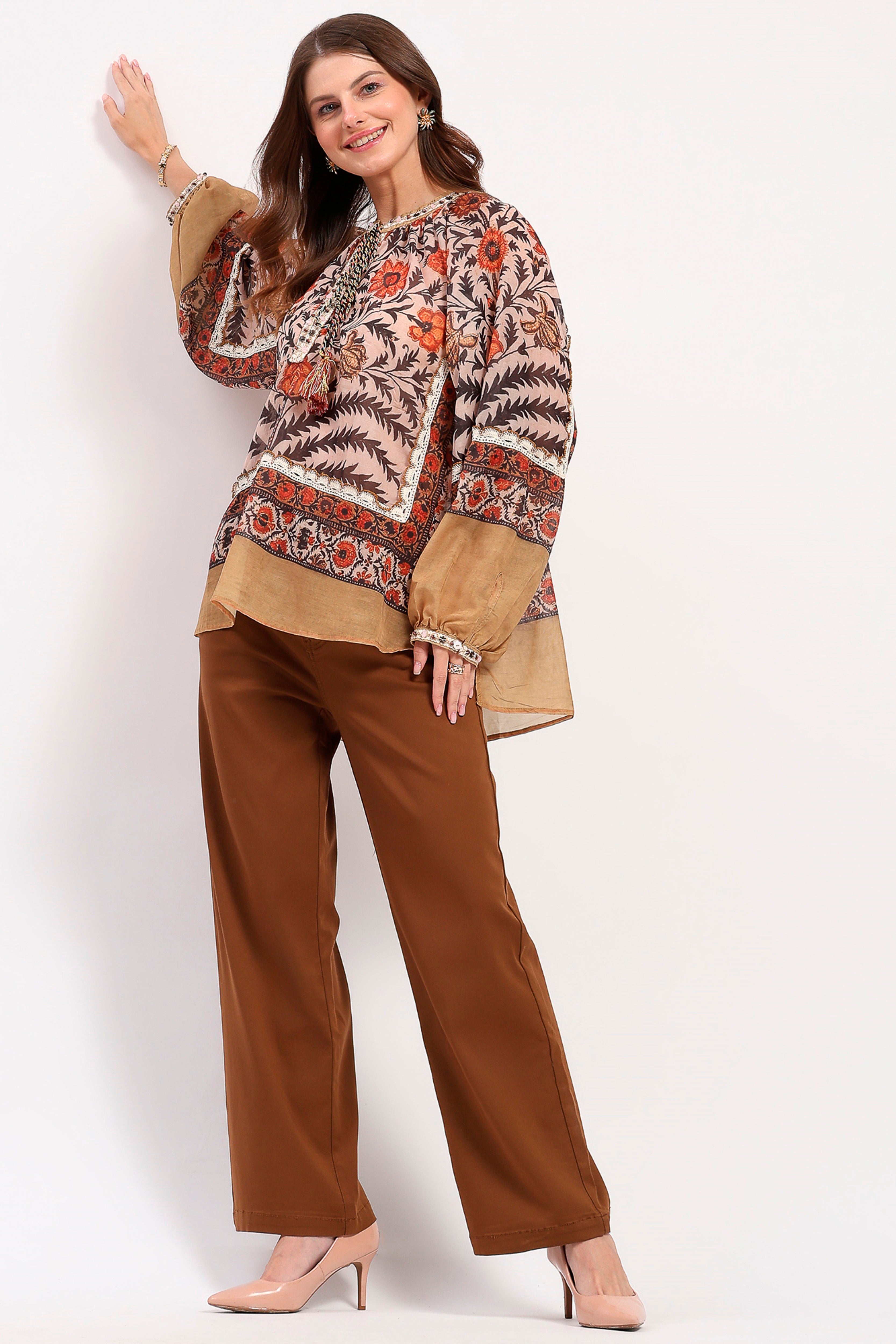 Multicolor Floral Boho Lace Top