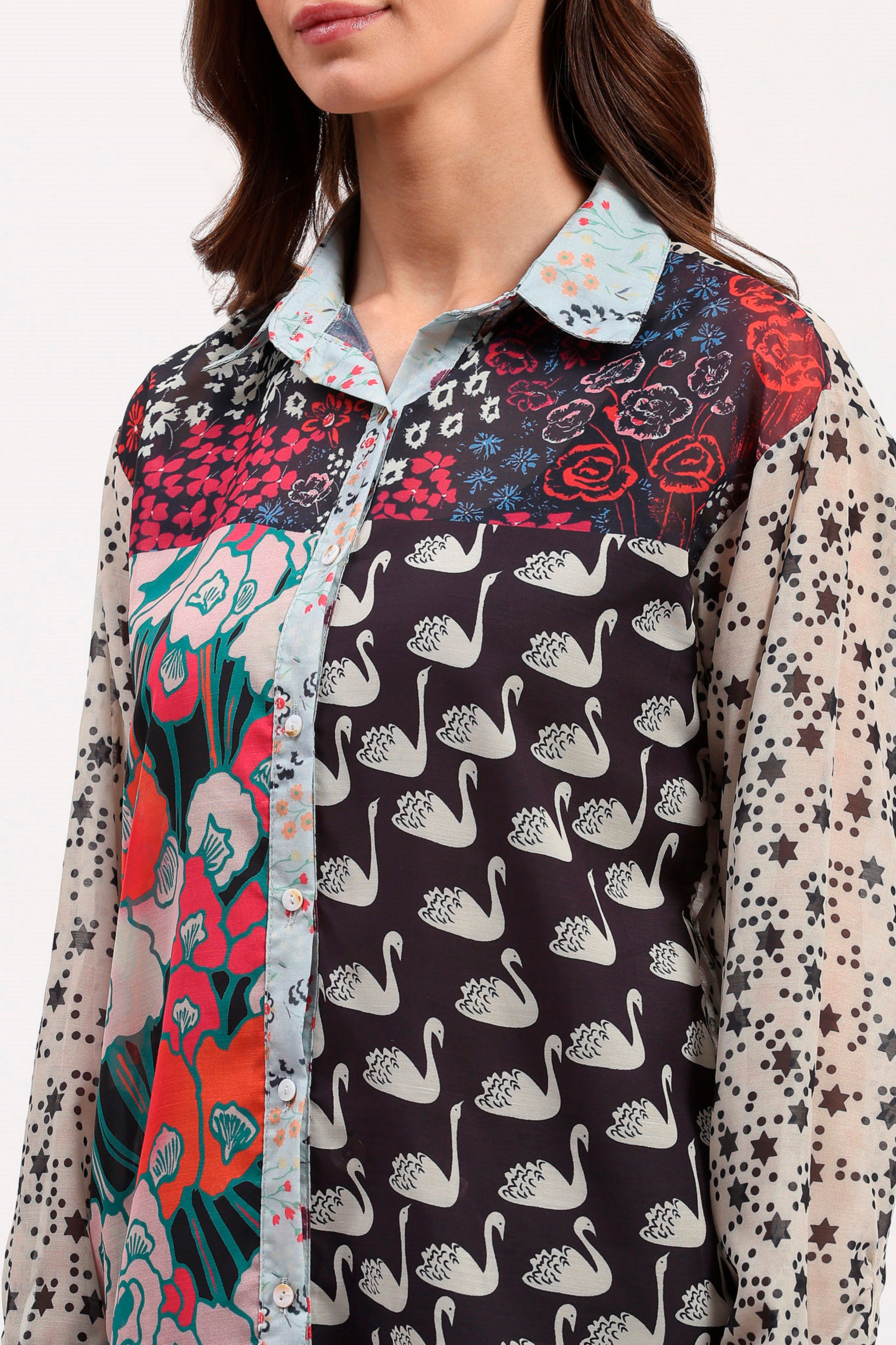 Multicolor Printed Lightweight Shirt