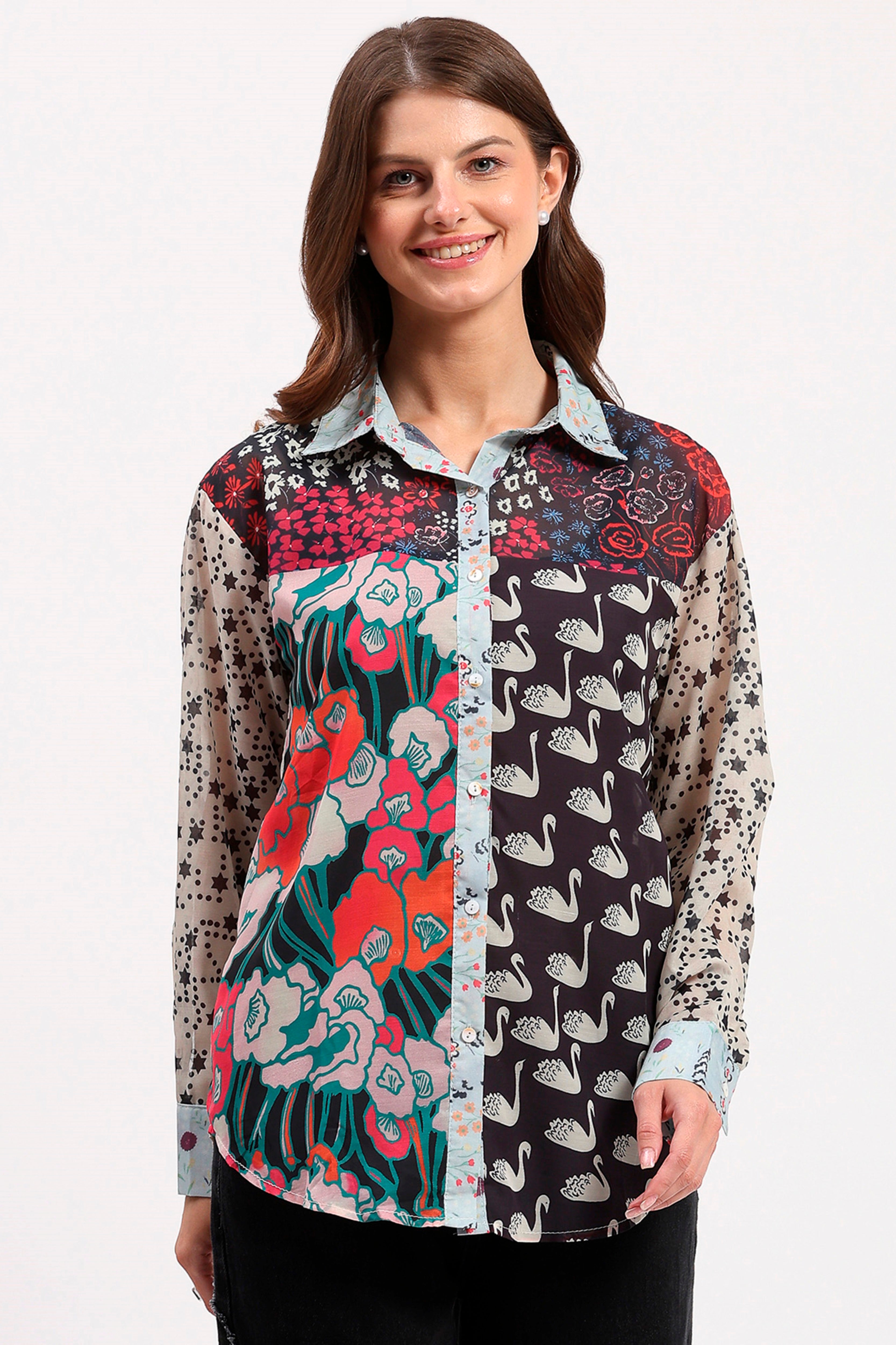 Multicolor Printed Lightweight Shirt