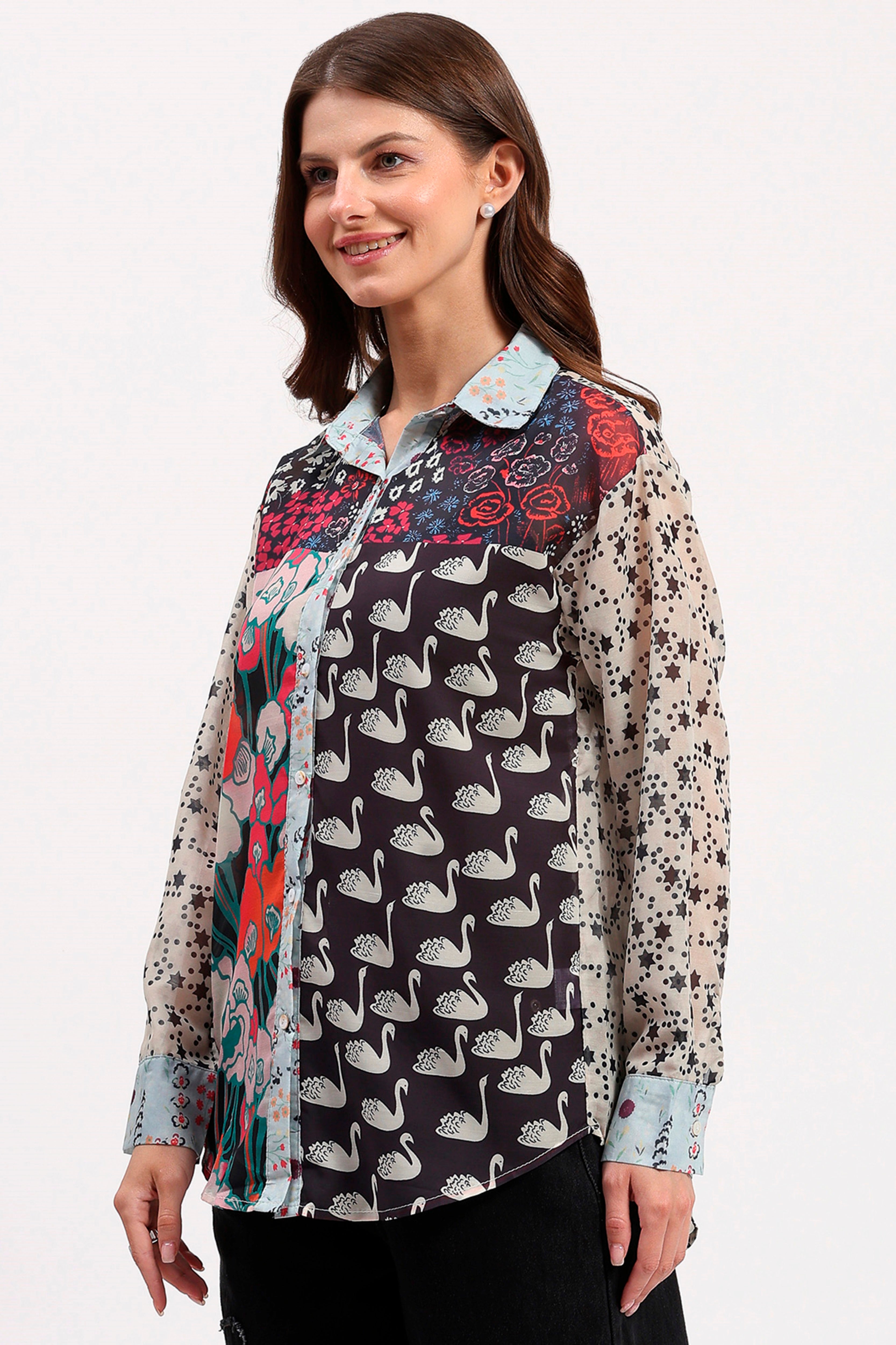 Multicolor Printed Lightweight Shirt