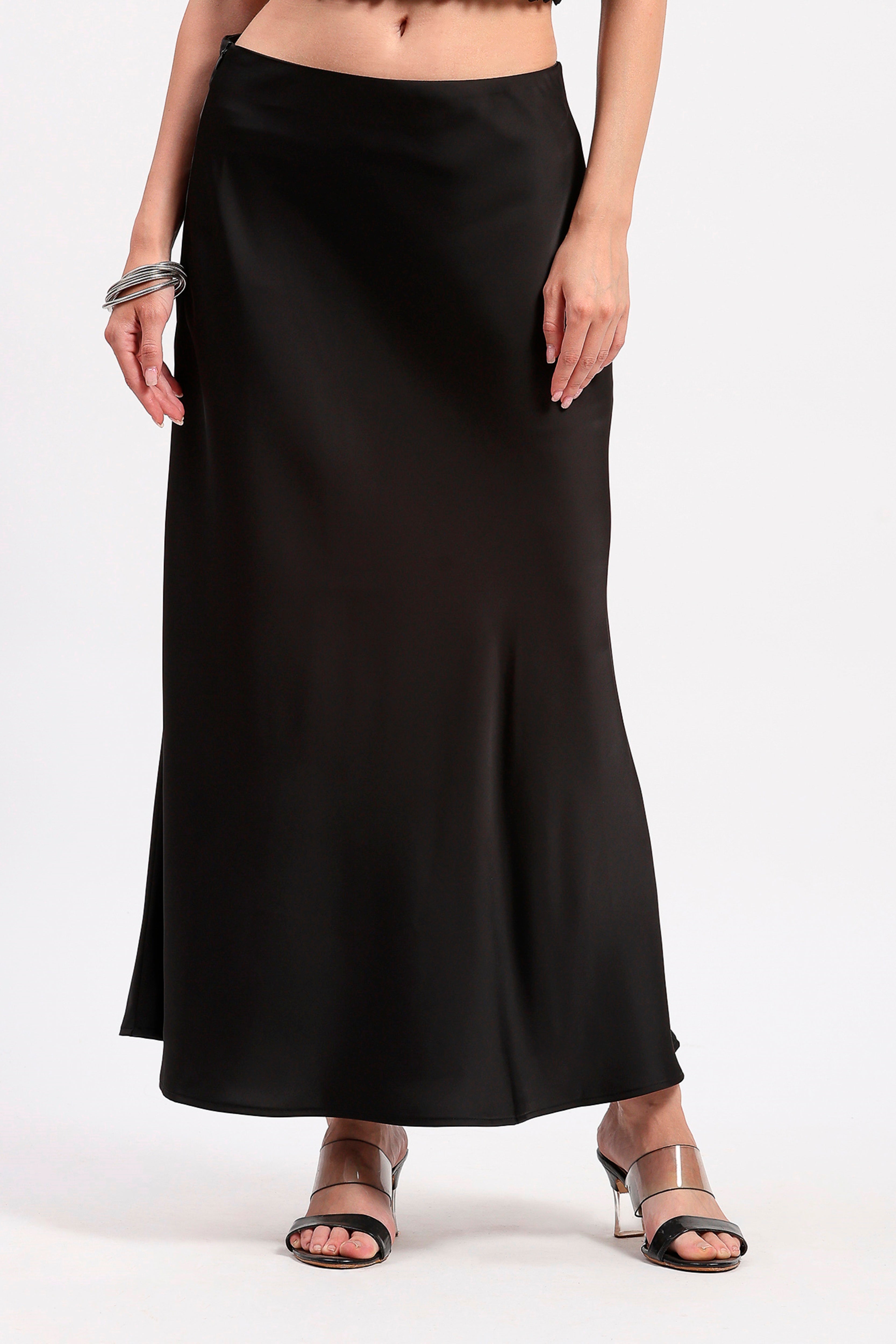 Black Satin Skirt