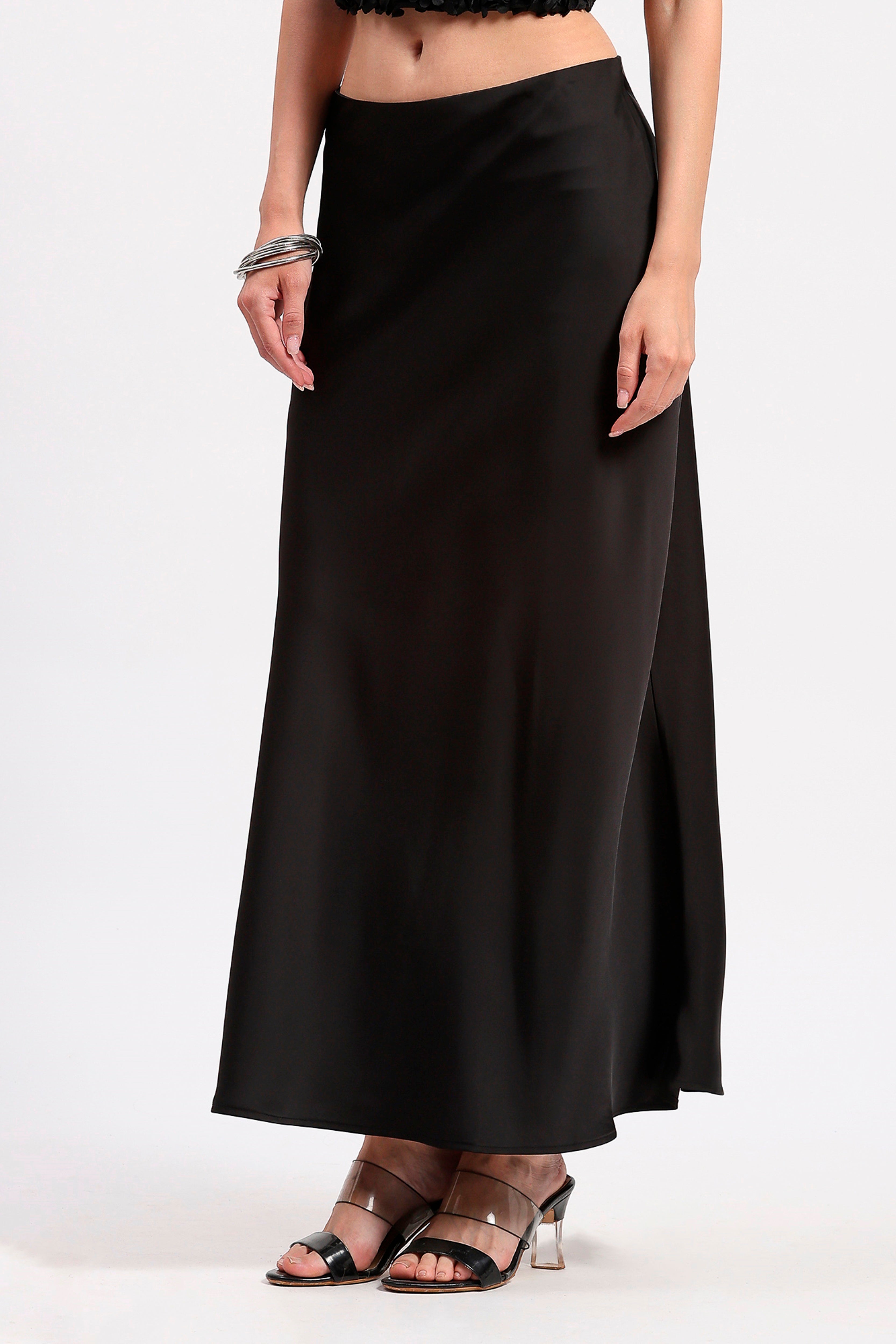 Black Satin Skirt