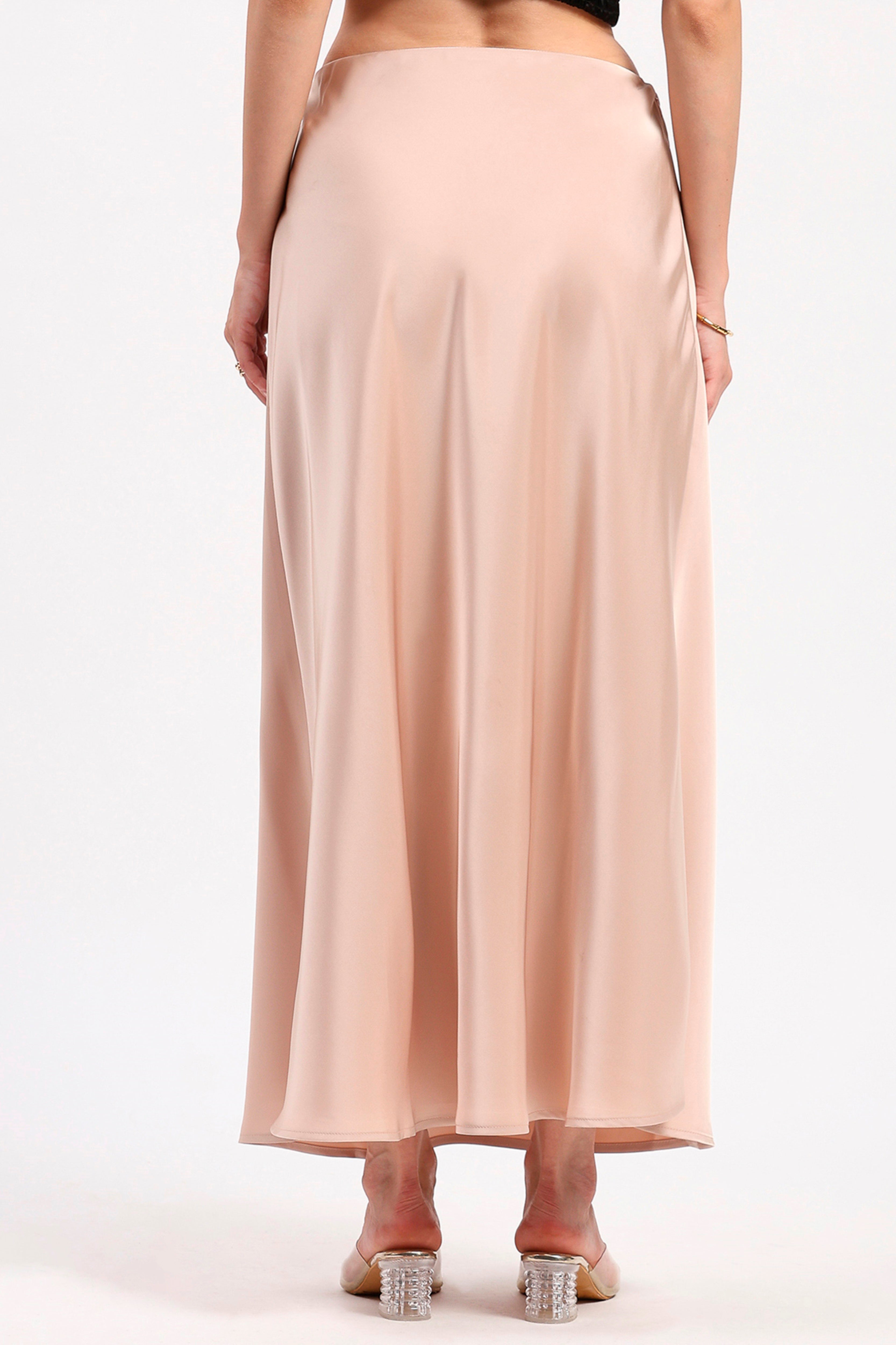 Beige Satin Skirt
