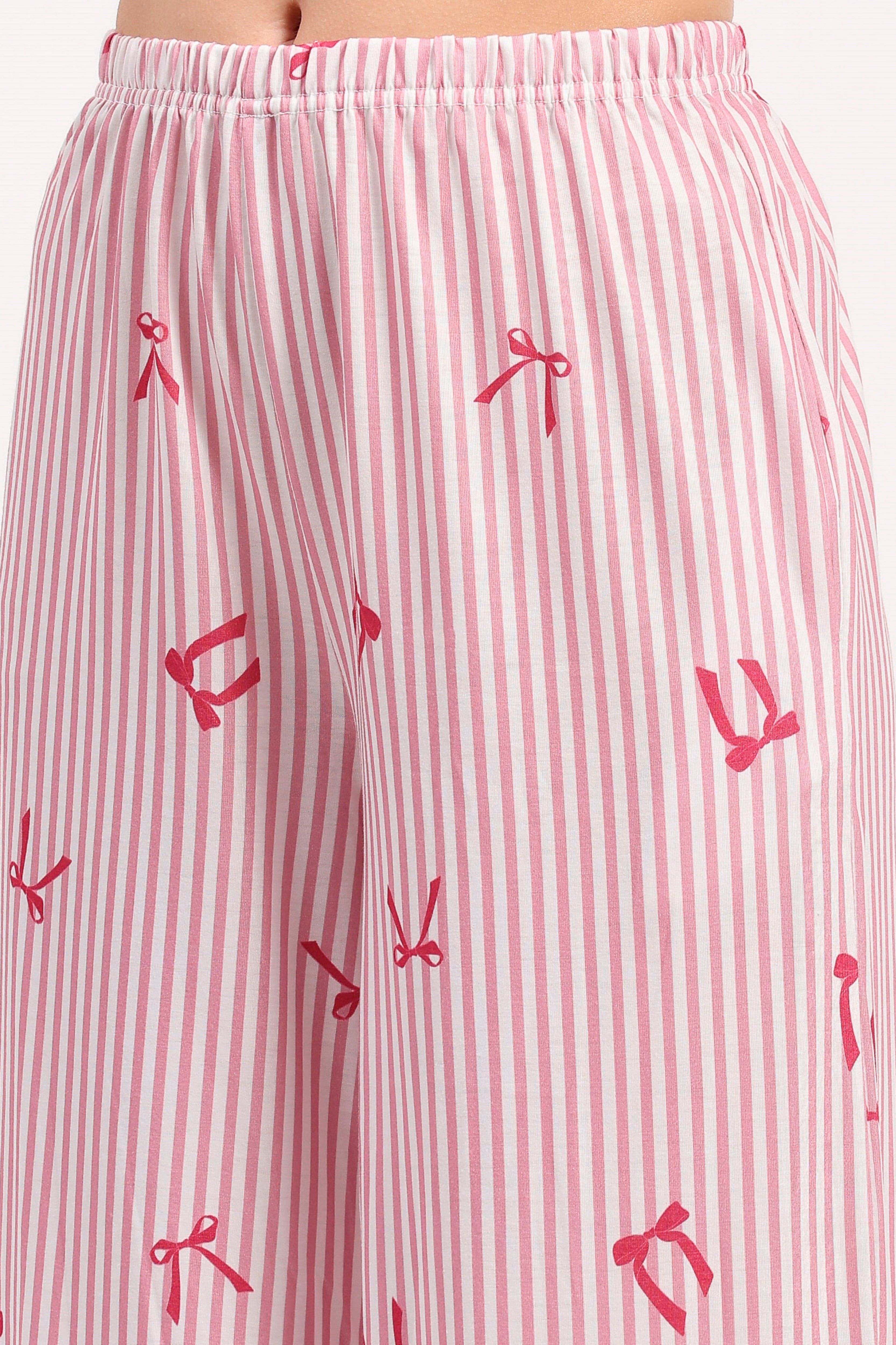 Pink Printed Nightsuit Set