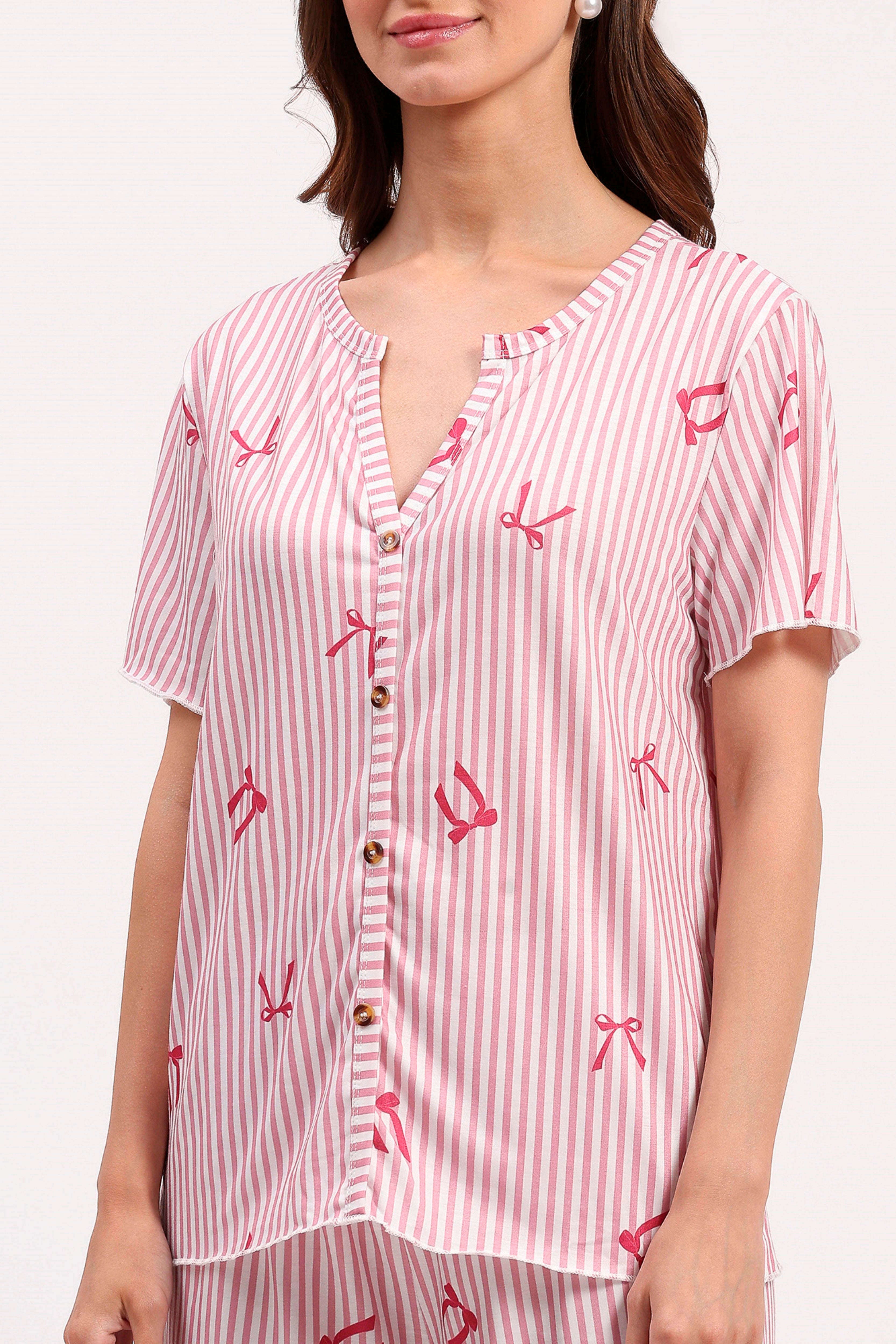Pink Printed Nightsuit Set