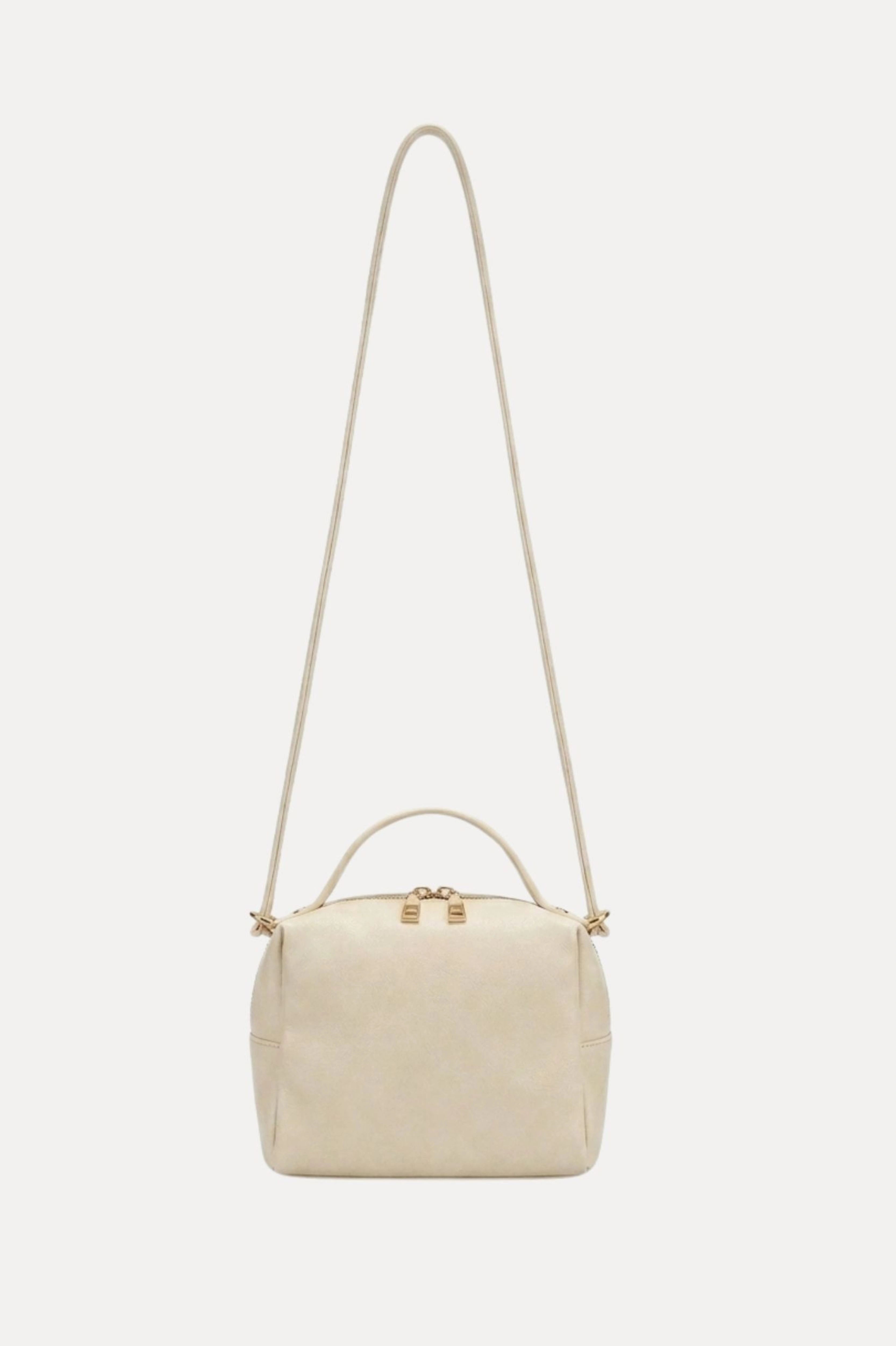 Cream Braided Shoulder Bag