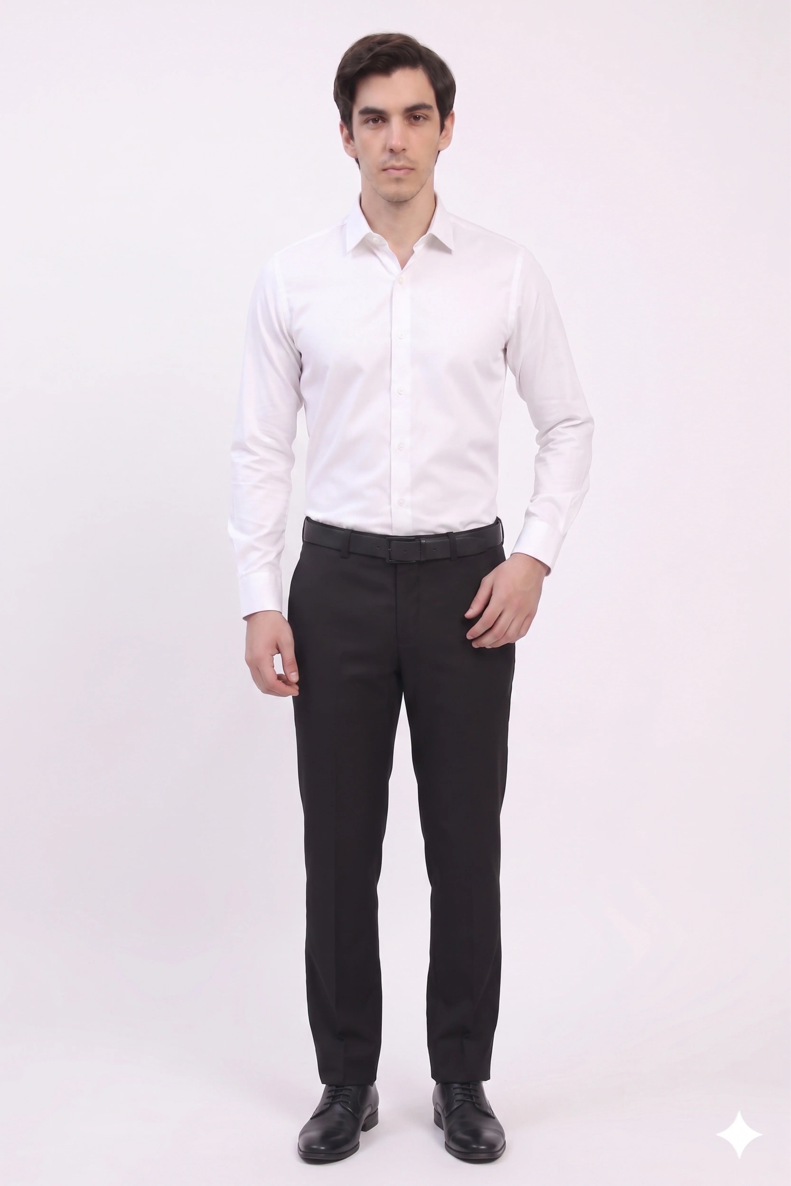 White Cotton Blend Casual Shirt-Global Republic