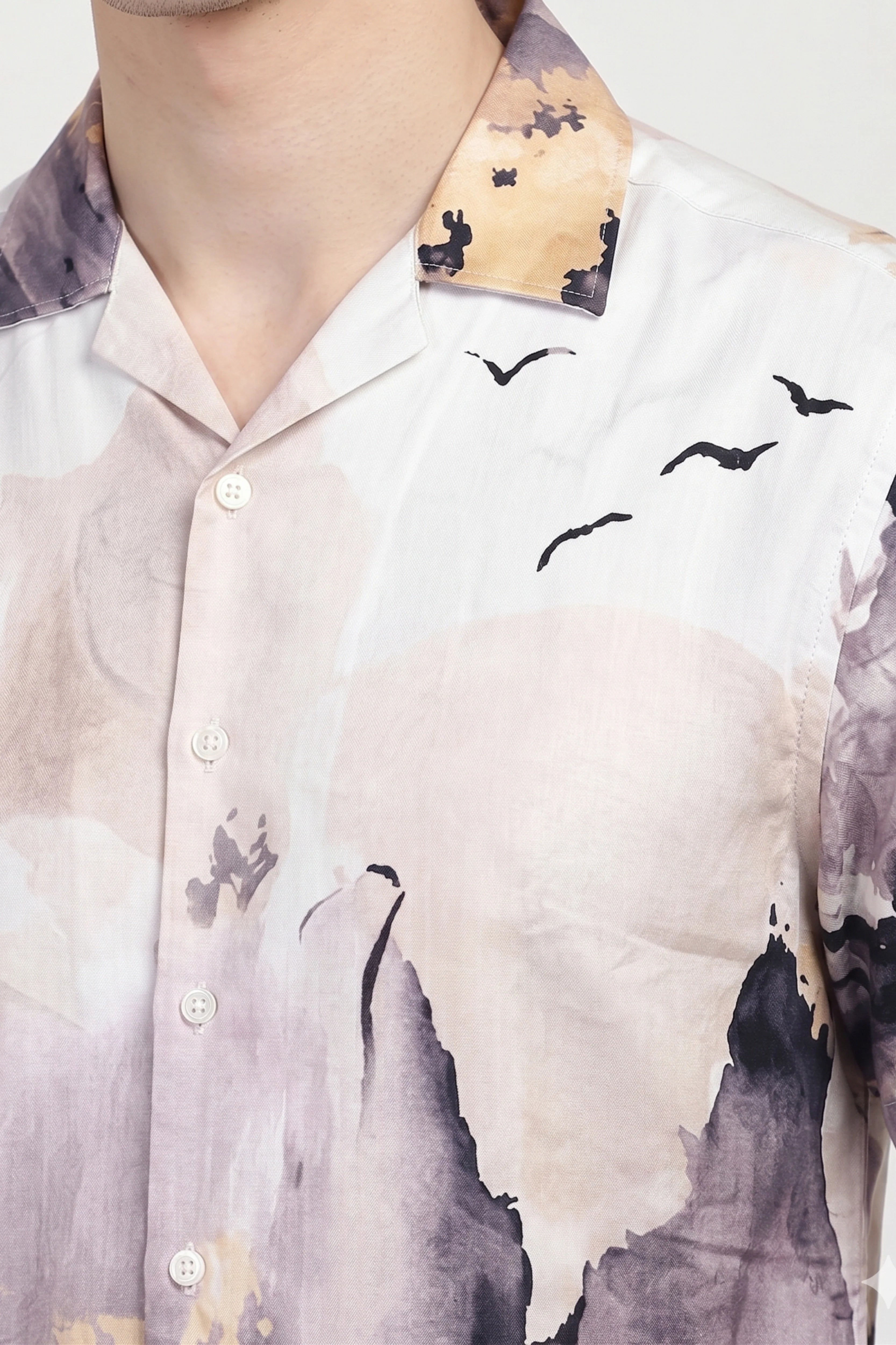 Rayon Abstract Print Shirt-Global Republic