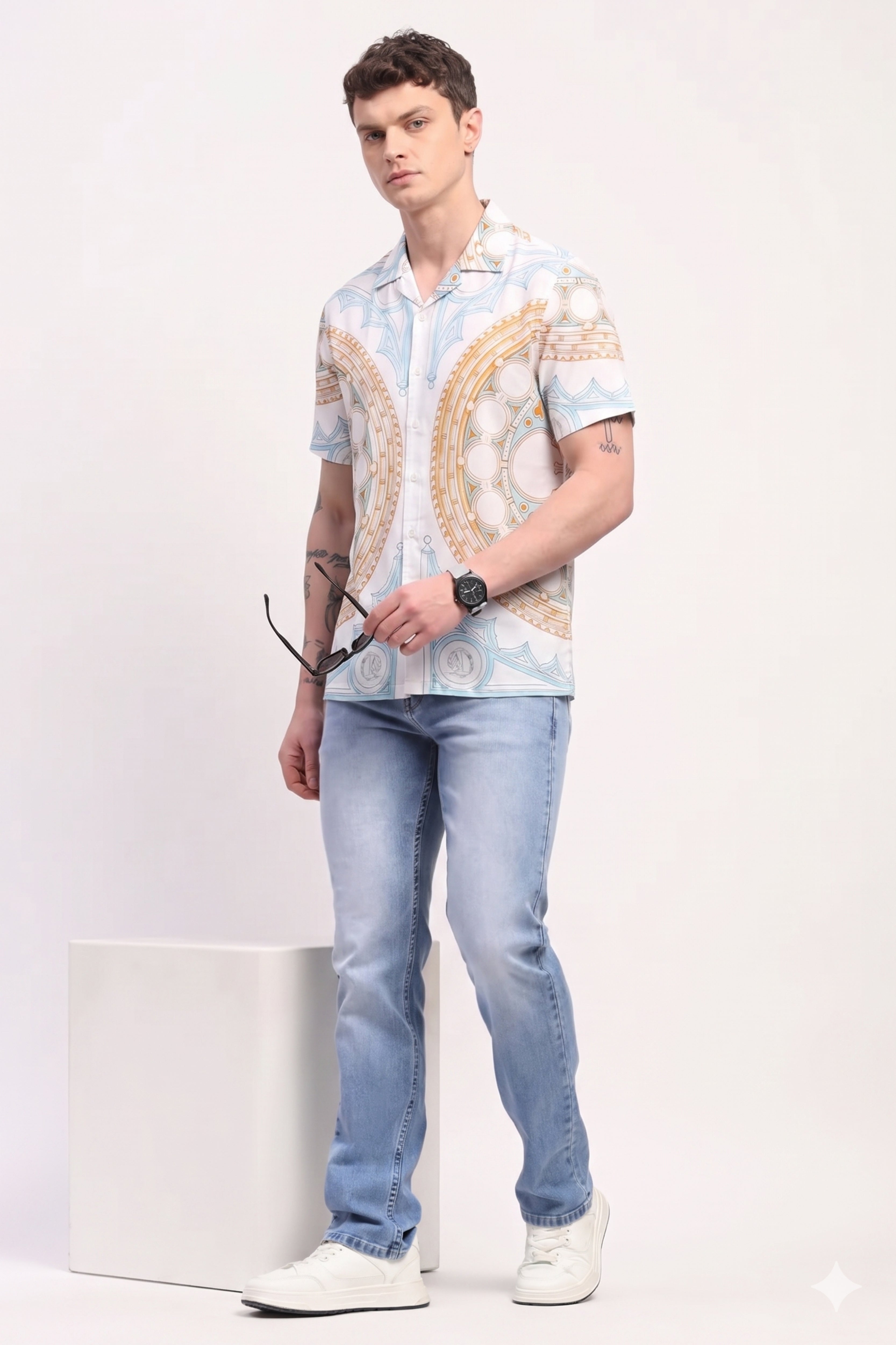 Multicolor Abstract Print Shirt-Global Republic