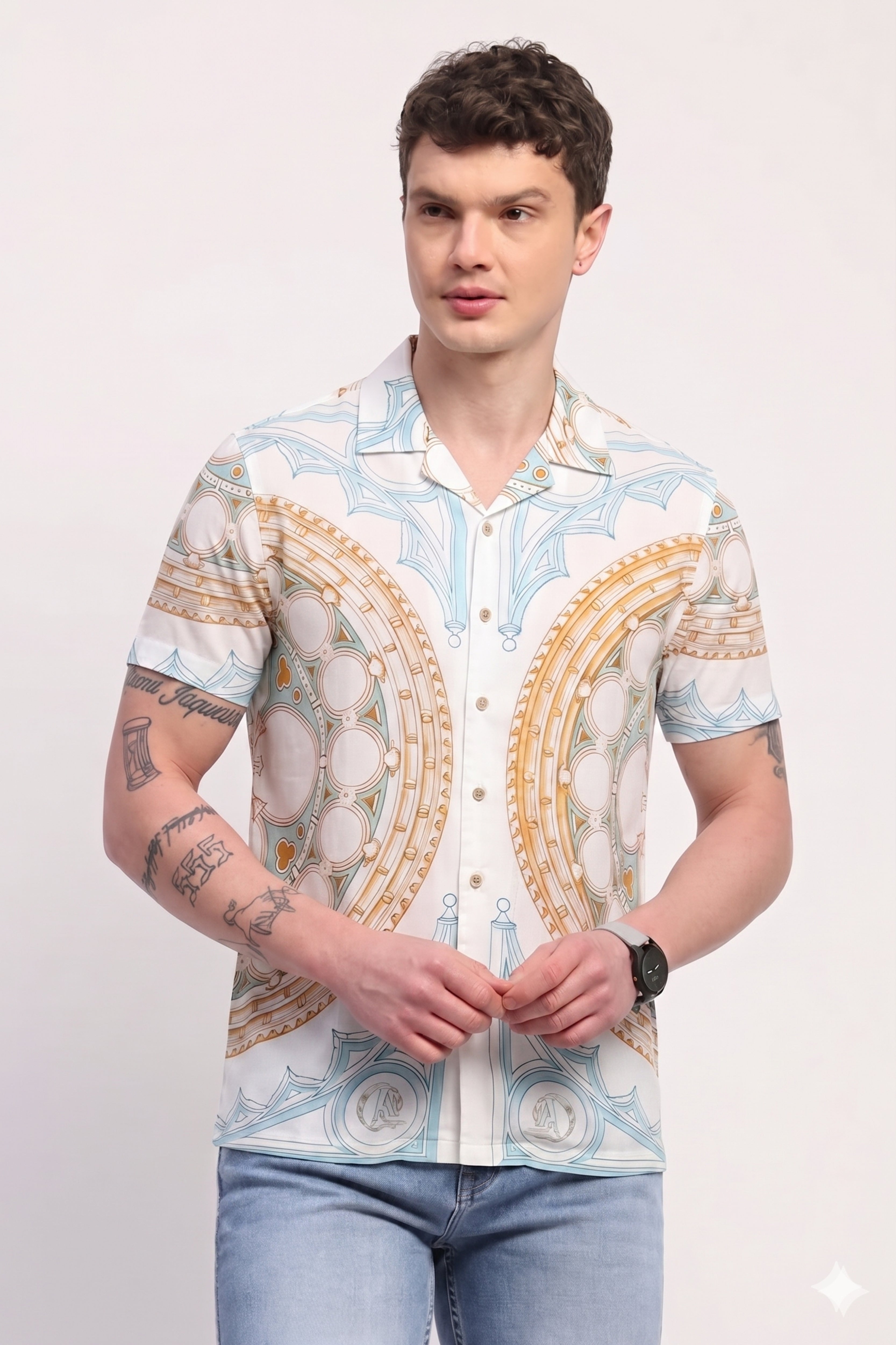 Multicolor Abstract Print Shirt-Global Republic