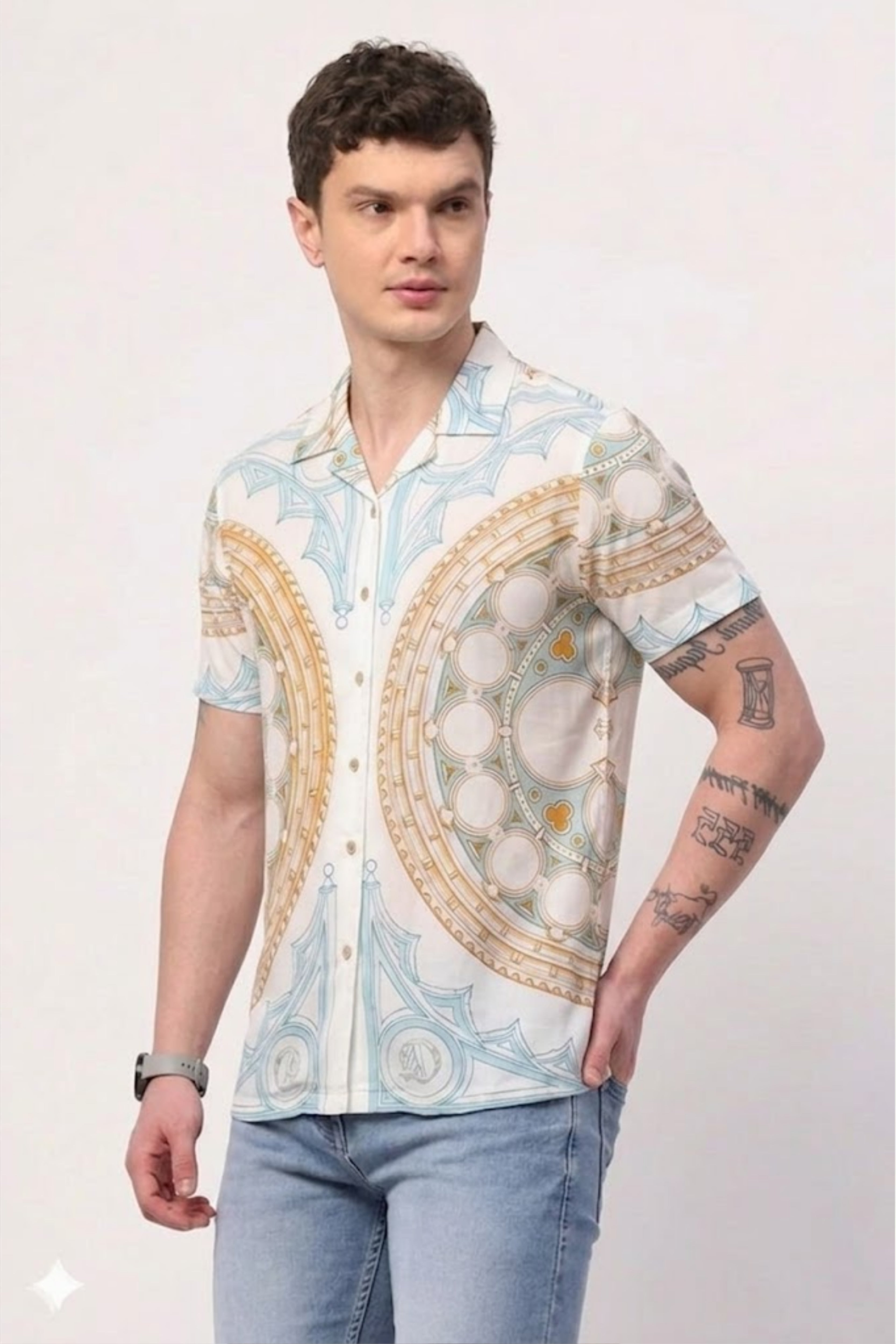 Multicolor Abstract Print Shirt-Global Republic