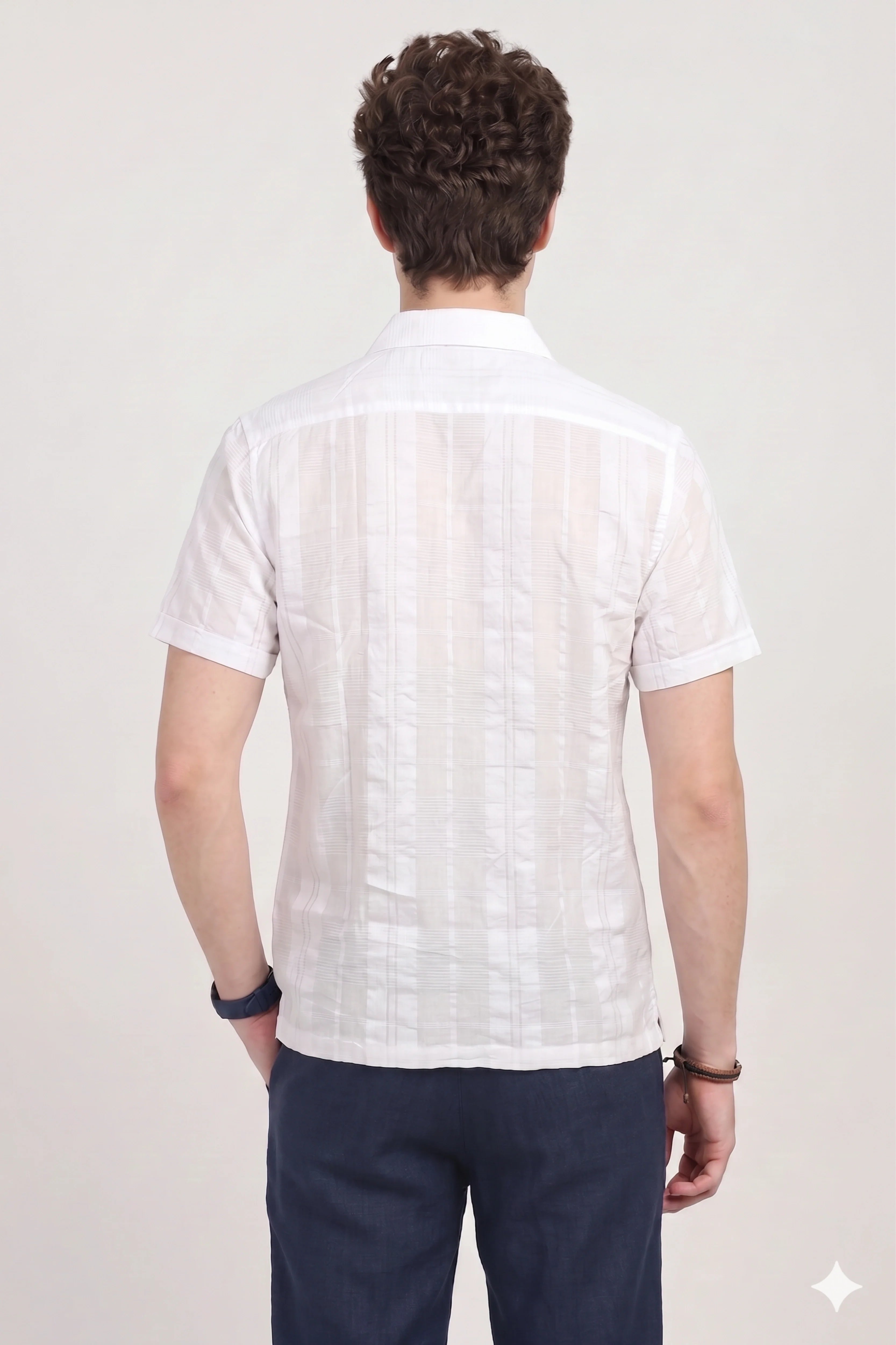 White Embroidered Cotton Shirt-Global Republic