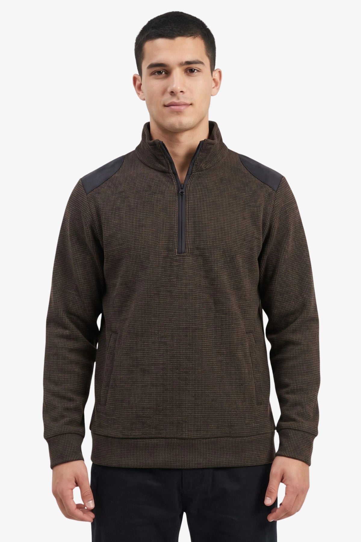 Brown Half-Zip Sweatshirt-Global Republic