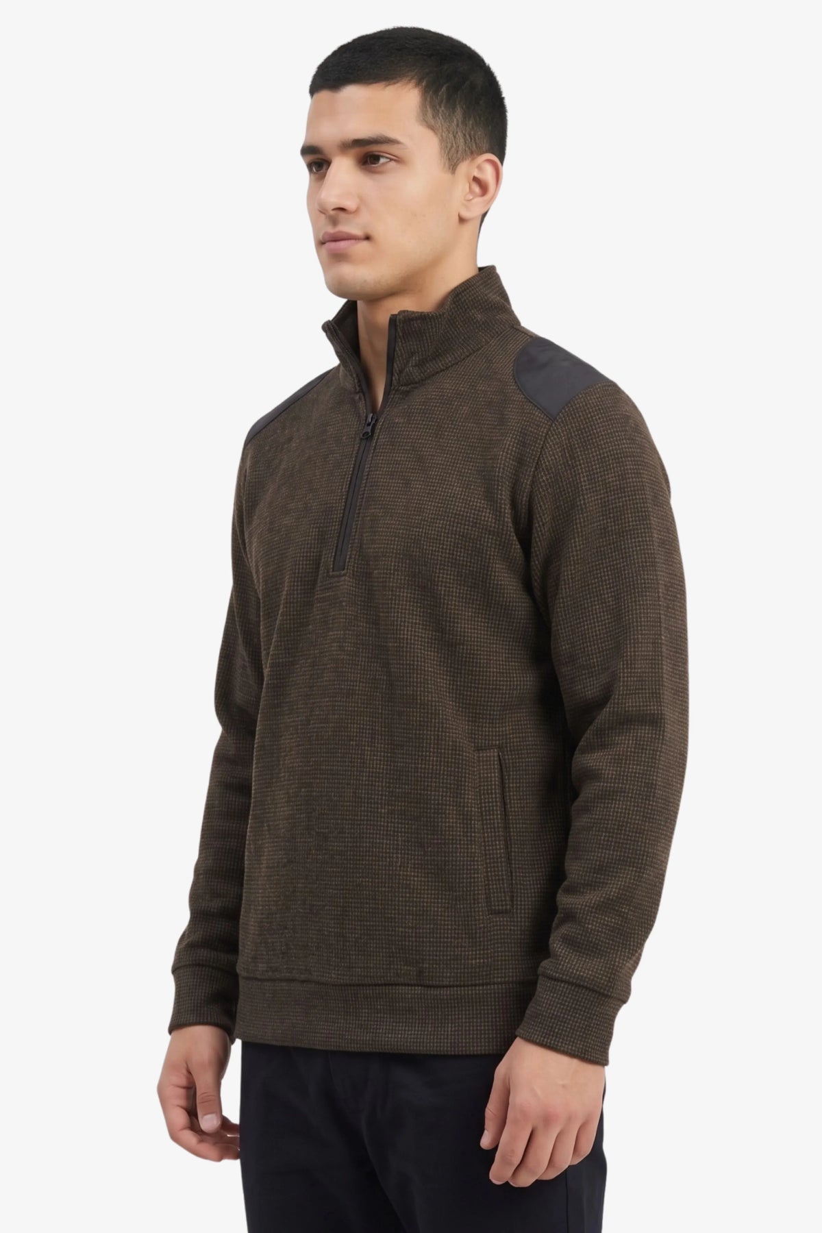 Brown Half-Zip Sweatshirt-Global Republic