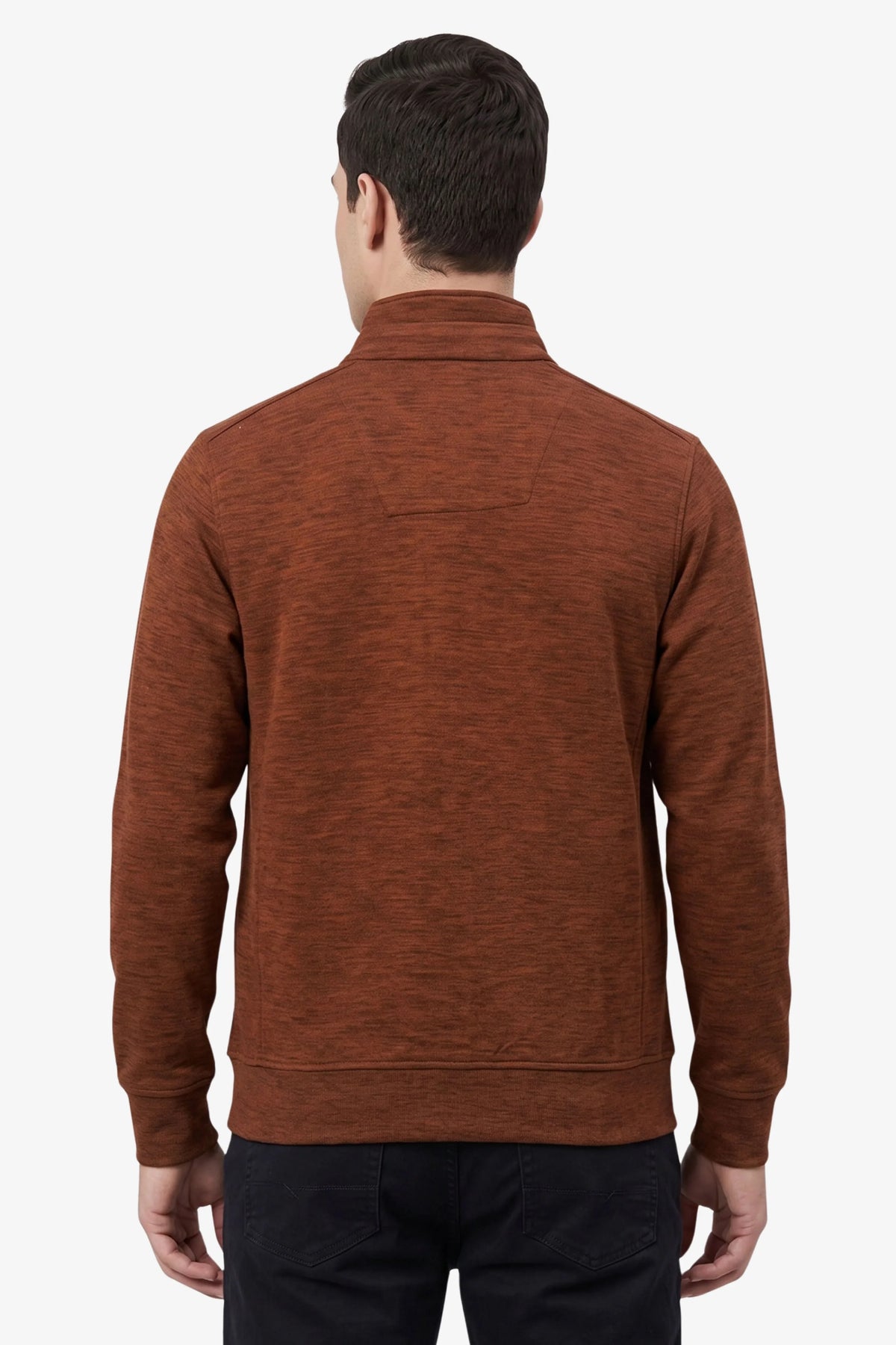 Rust Melange Zip-Up Jacket-Global Republic