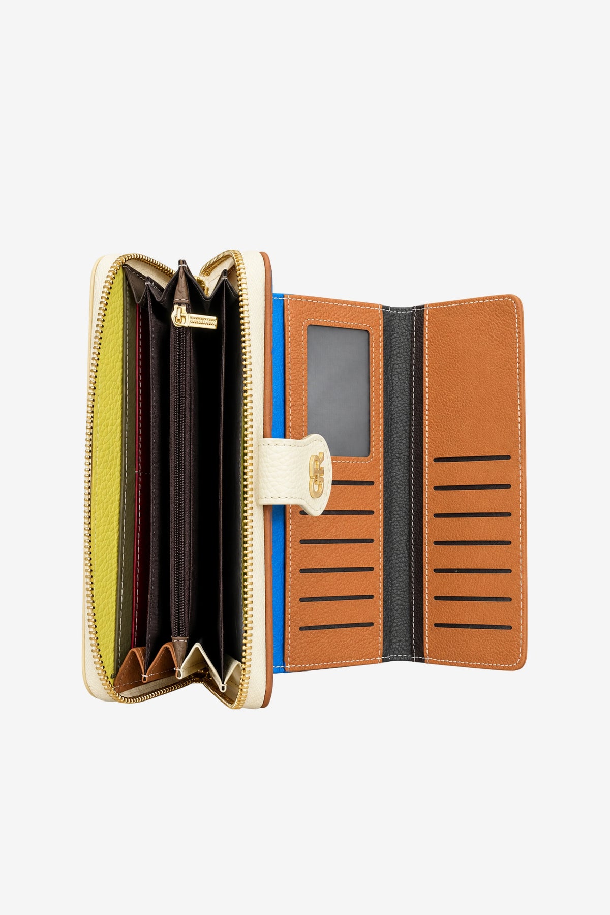 Textured Multi-Compartment Zip Wallet-Global Republic