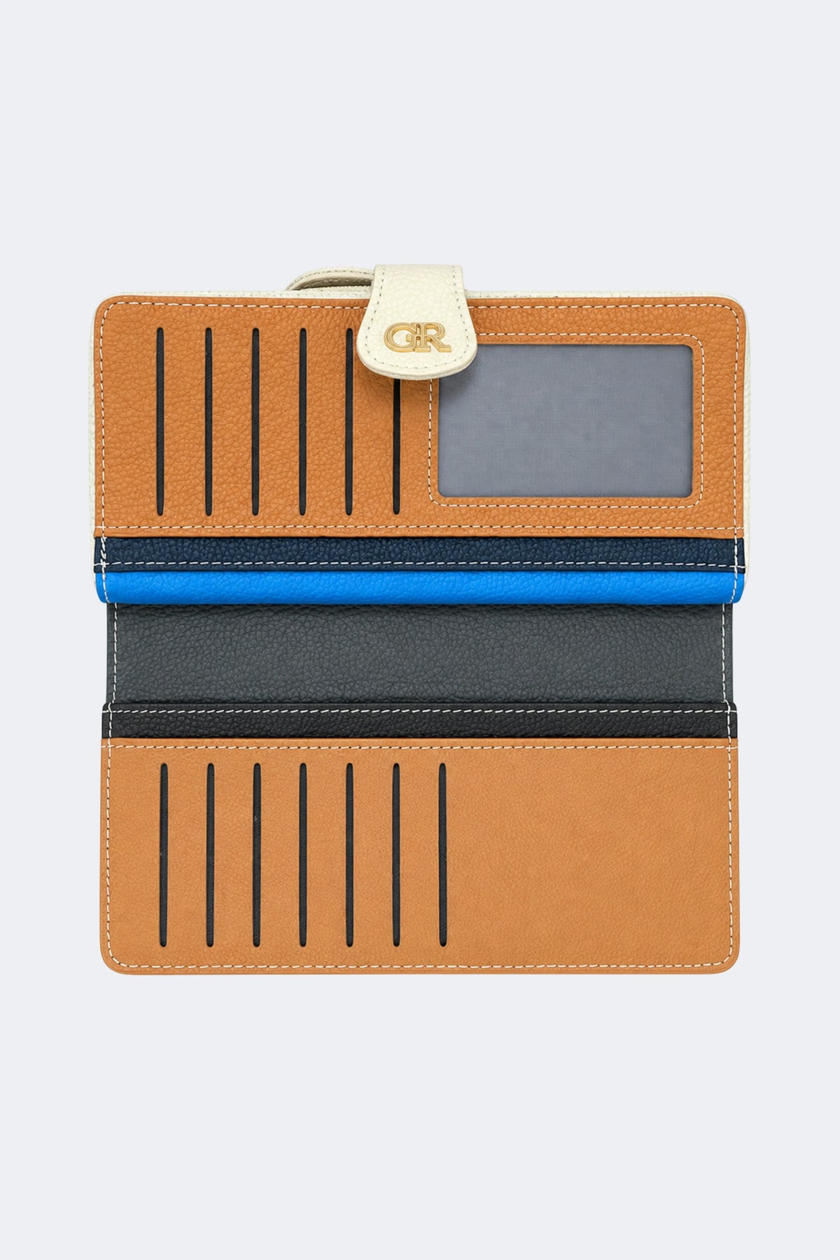 Textured Multi-Compartment Zip Wallet-Global Republic