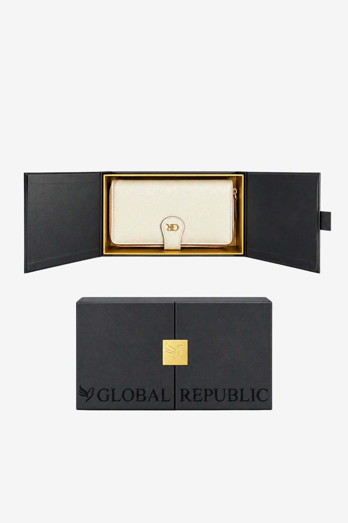 Textured Multi-Compartment Zip Wallet-Global Republic