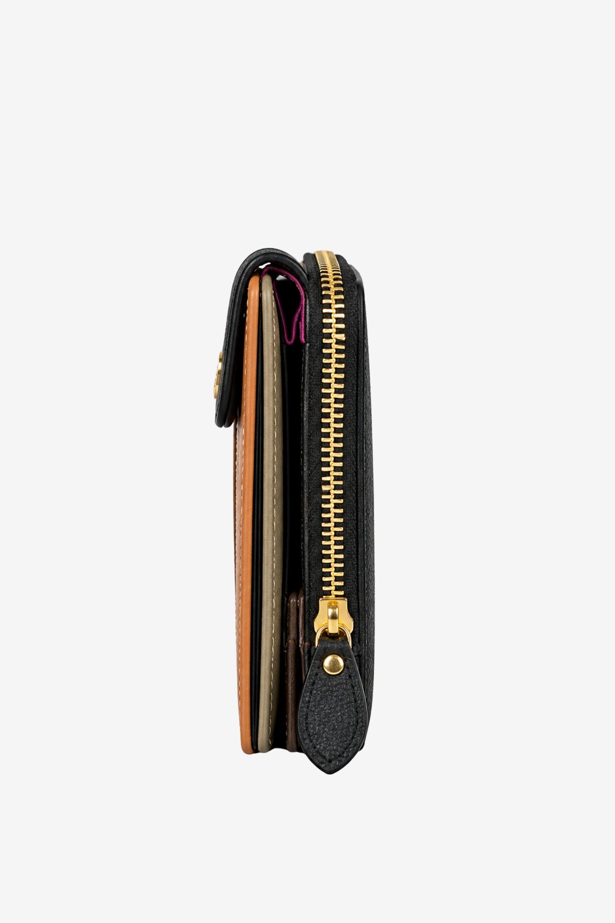 Textured Multi-Compartment Zip Wallet-Global Republic
