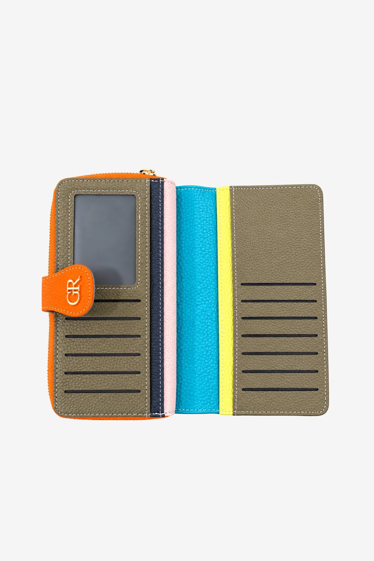 Textured Multi-Compartment Zip Wallet-Global Republic
