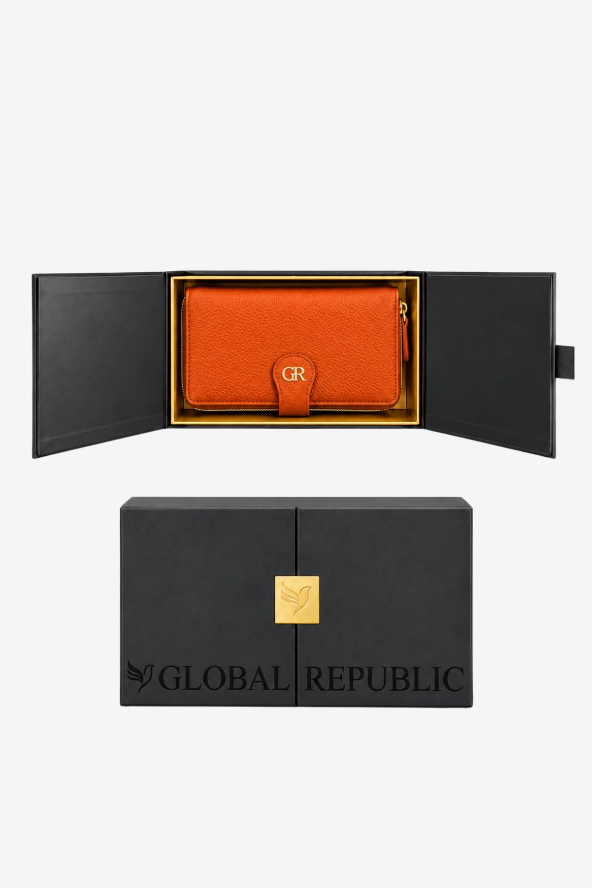 Textured Multi-Compartment Zip Wallet-Global Republic