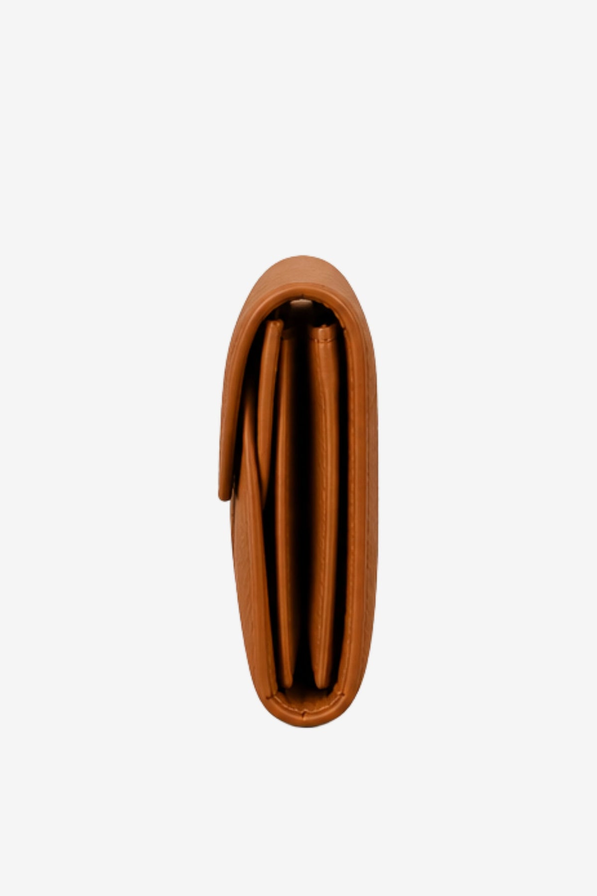 Tan Brown Textured Clutch with Flap Closure-Global Republic