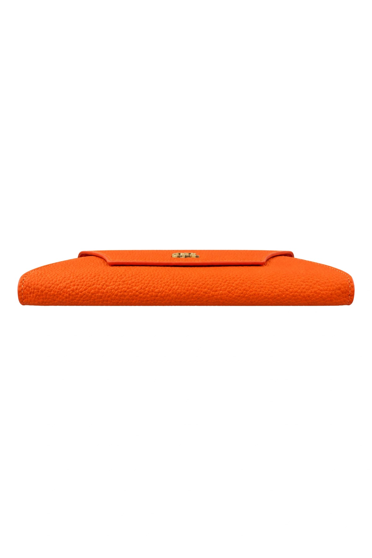 Orange Textured Clutch with Flap Closure-Global Republic